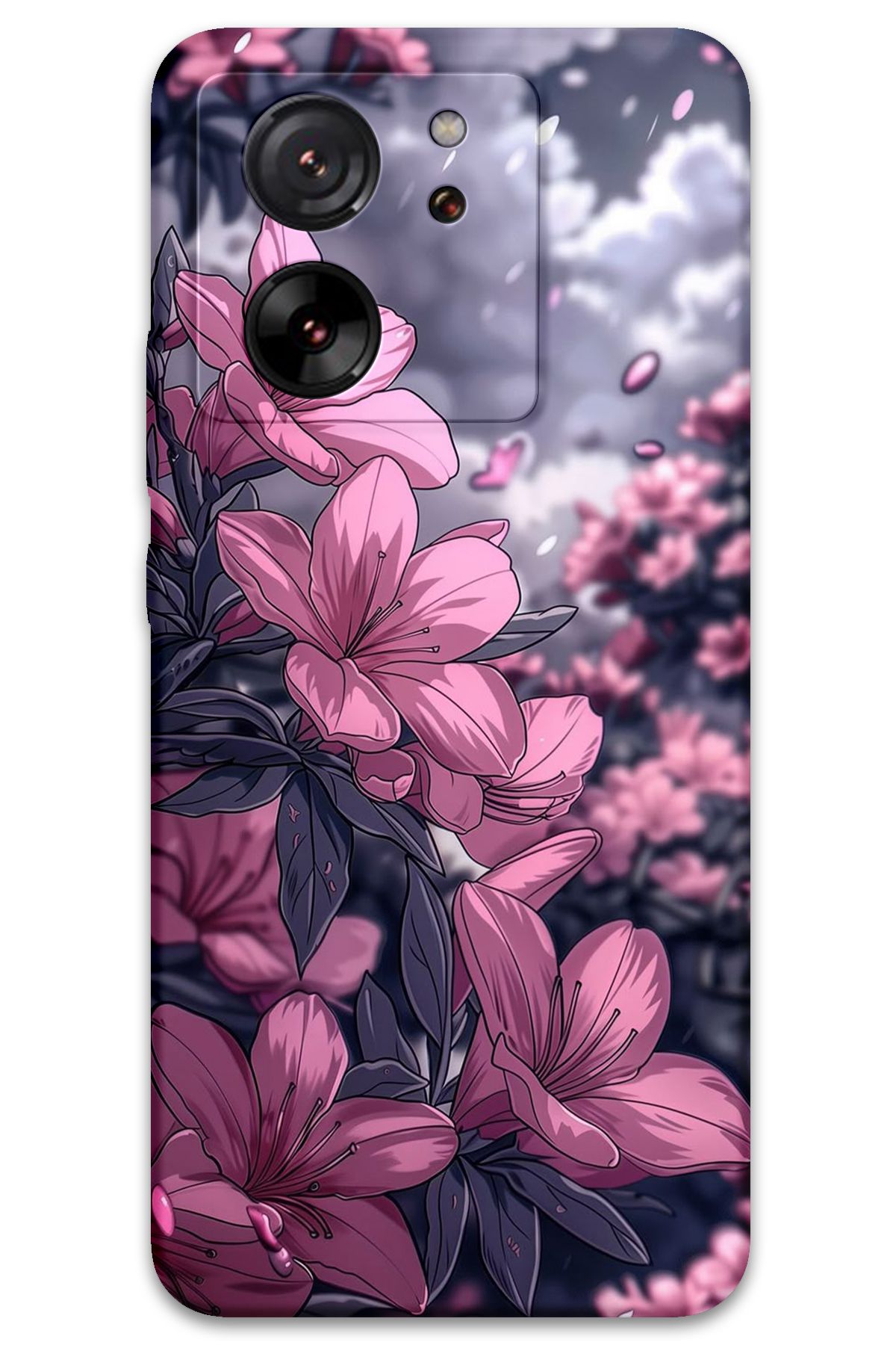Gramaphone Xiaomi Mi 13T Pro Uyumlu Çiçek Desenli Telefon Kılıfı + Ekran Koruyucu - 5796