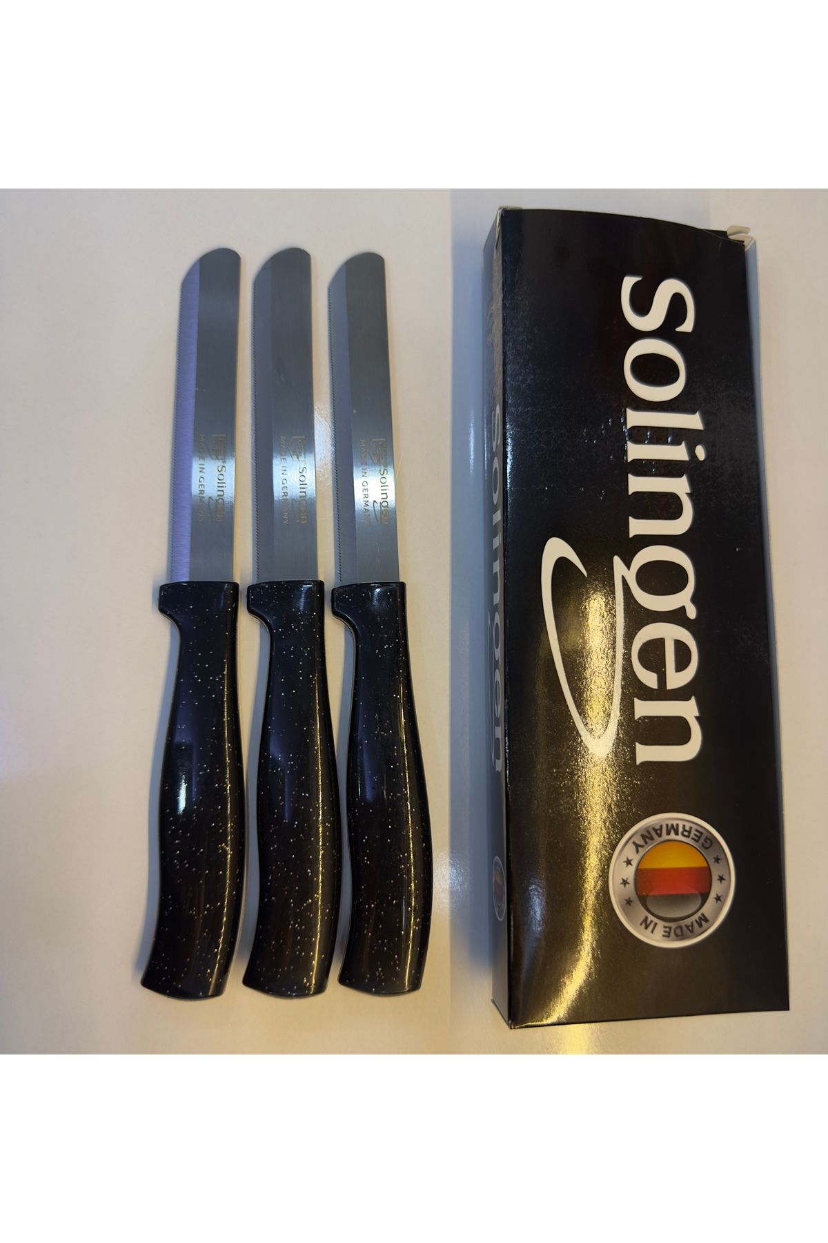 vanilinkitchen 3’lü Simli Siyah Micro Et Sebze Doğrama Bıçağı Seti