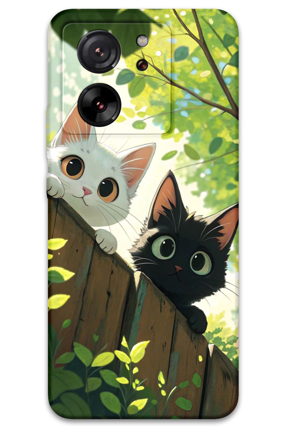 Gramaphone Xiaomi Mi 13T Uyumlu Kedi Desenli Telefon Kılıfı + Ekran Koruyucu - 5785