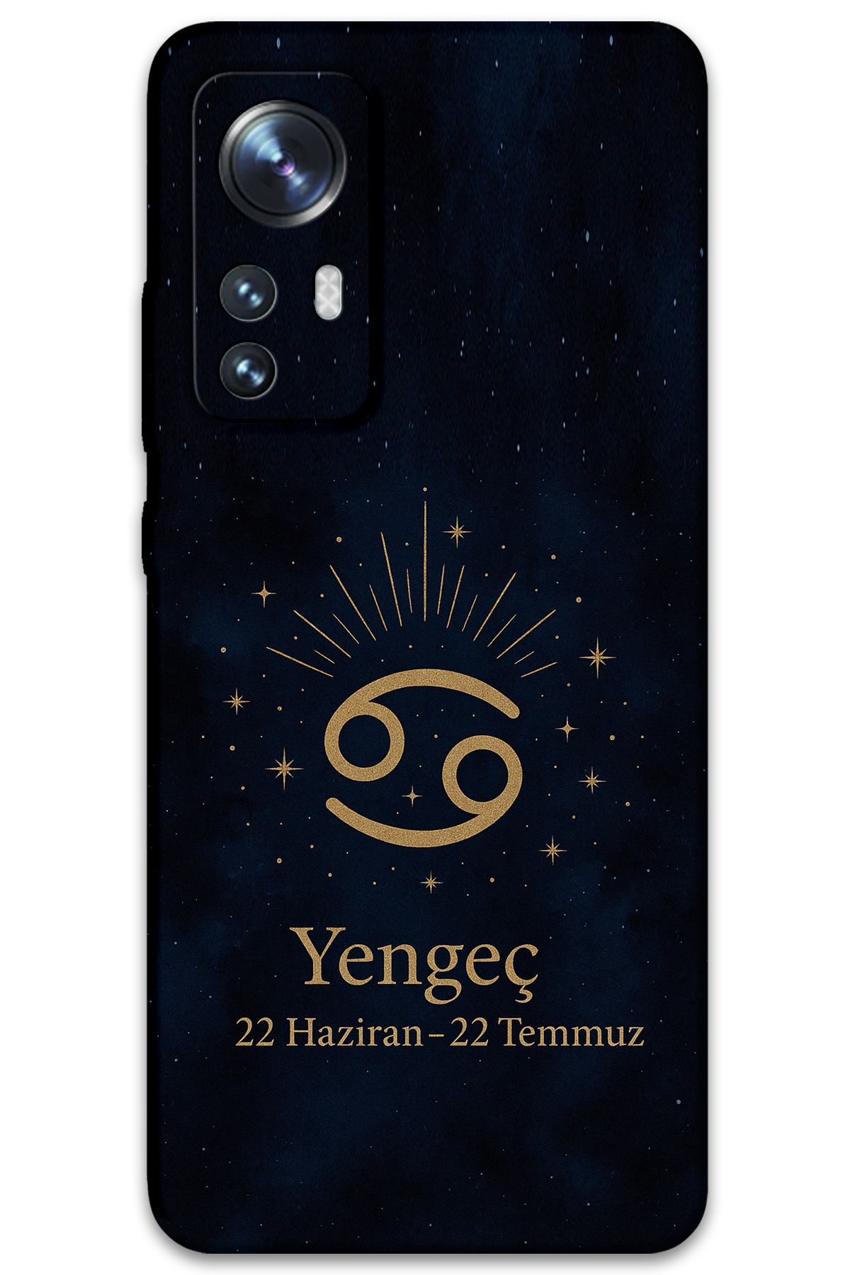 Gramaphone Xiaomi Mi 12 Uyumlu Yengeç Burcu Desenli Telefon Kılıfı + Ekran Koruyucu - 5771