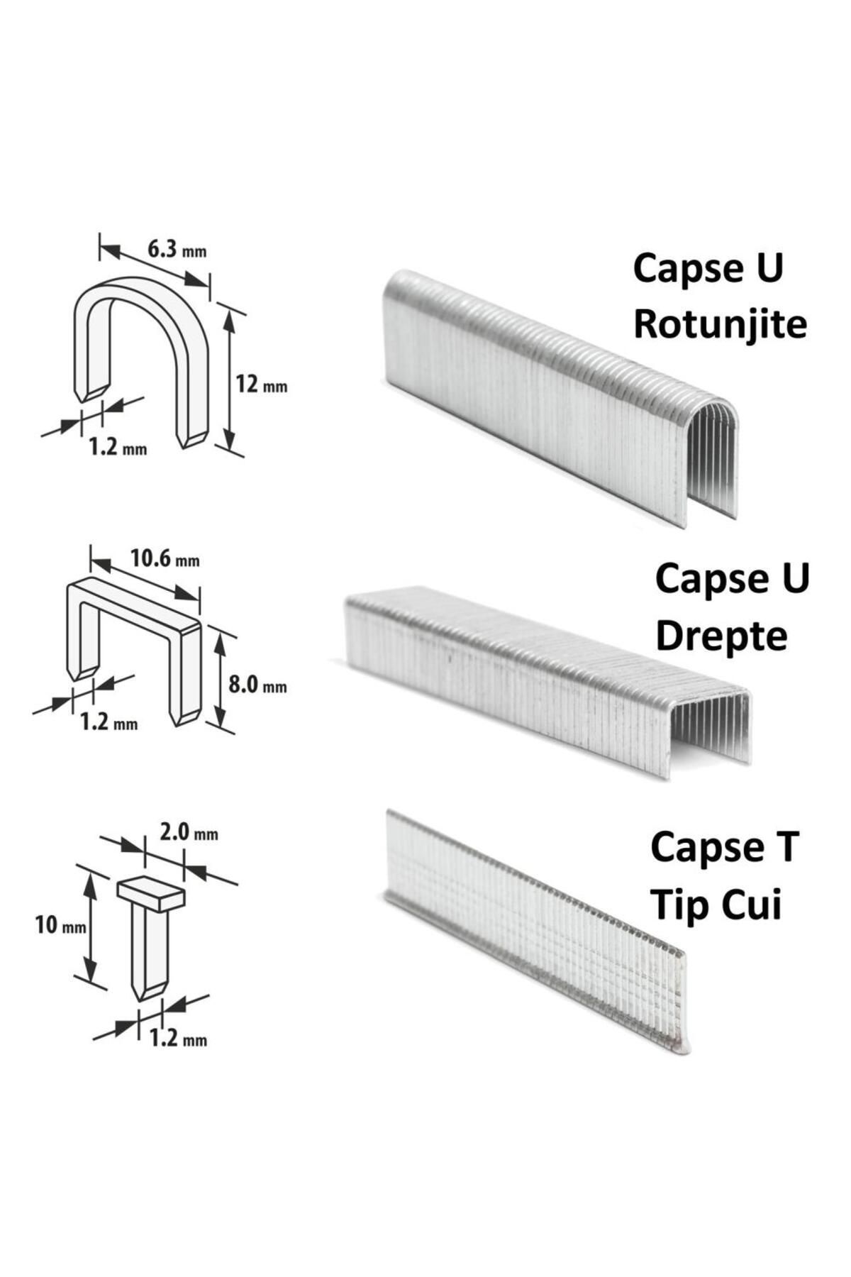 visking-Capsator metalic cu 3 tipuri de capse de 4-14 mm pentru tapițerie, lemn, materiale textile, hârtie, capse incluse 5