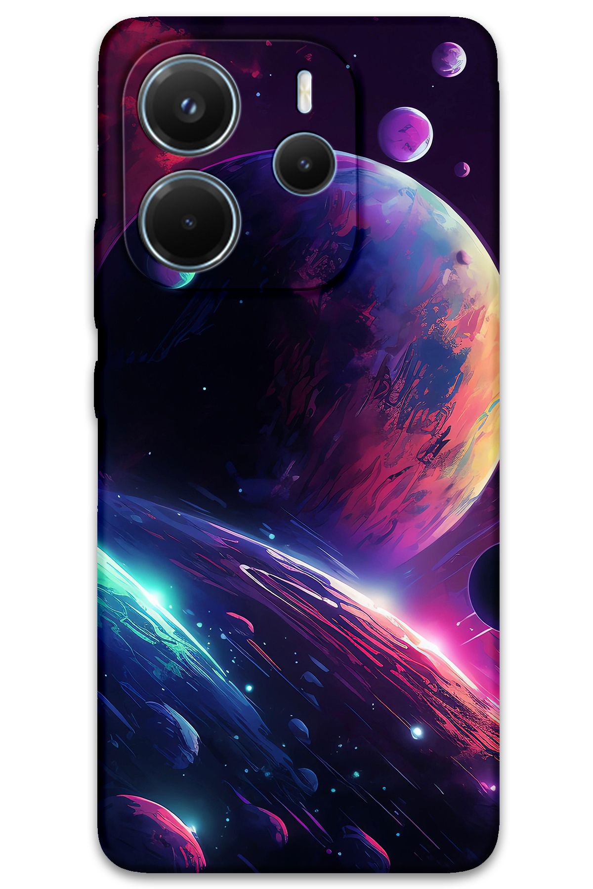 Gramaphone Xiaomi Redmi Note 14 5G Uyumlu Uzay Desenli Telefon Kılıfı + Ekran Koruyucu - 5862