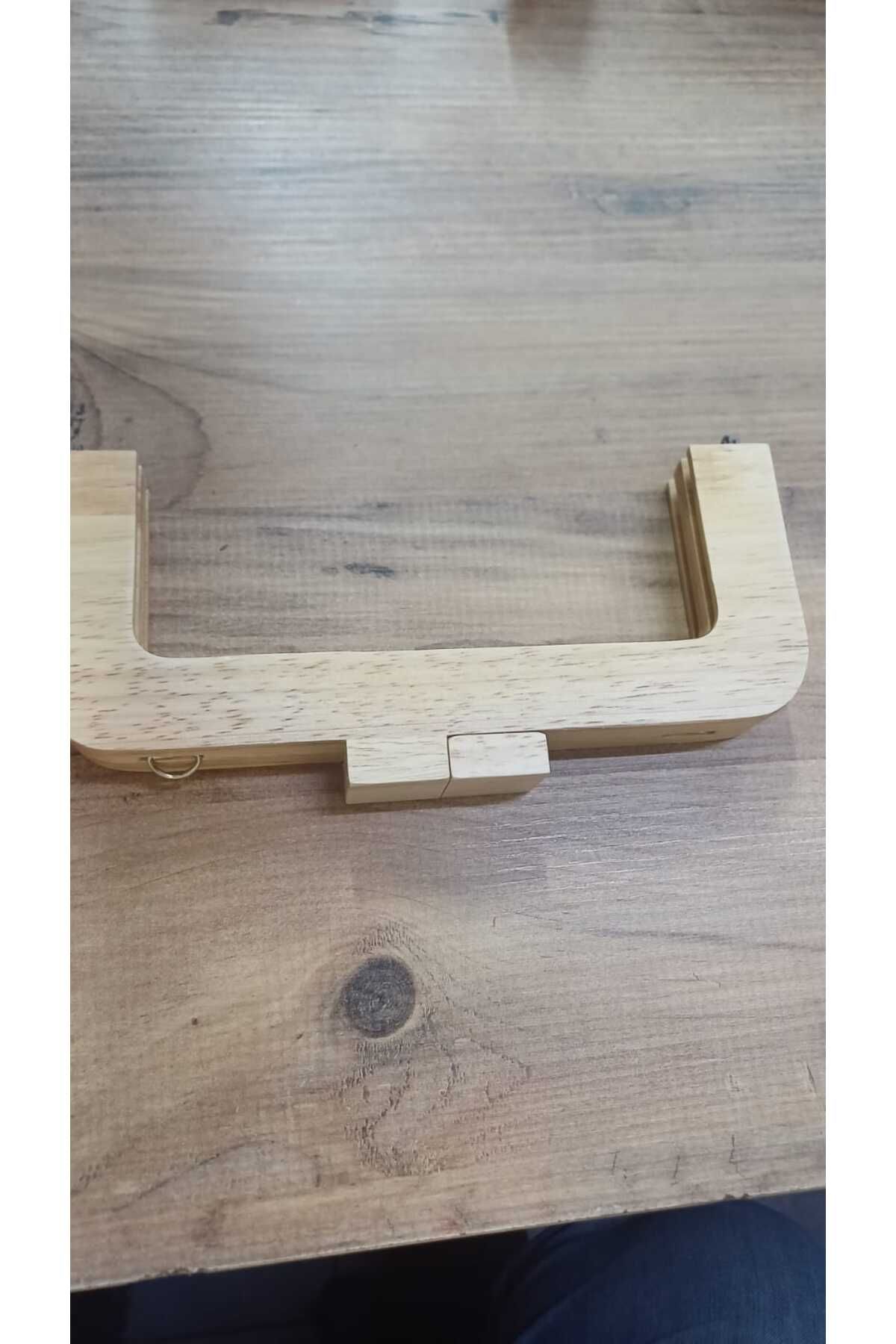KAR KÜRESİ Çanta Aksesuar 20 Cm Kare Başlıklı Ahşap Burs