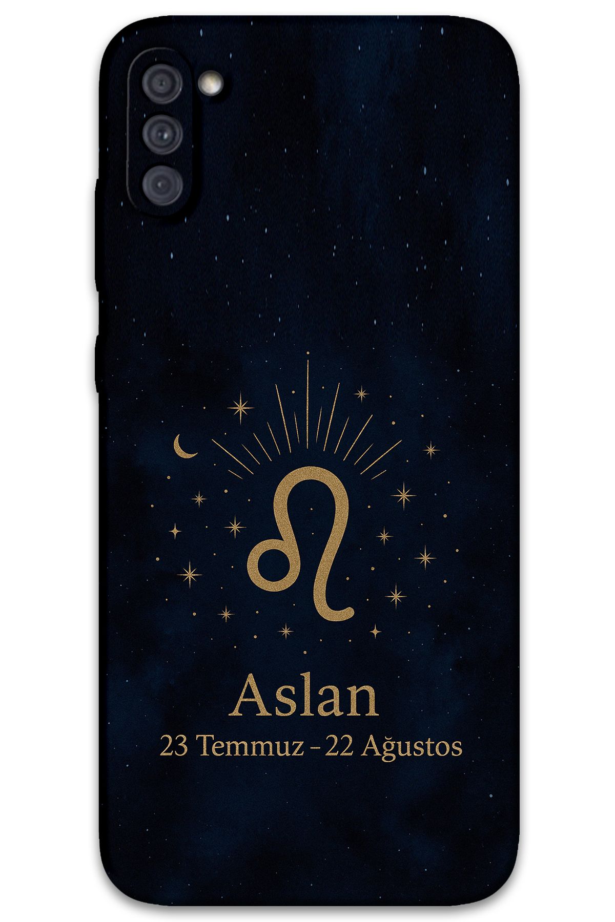 Gramaphone Galaxy A11 Uyumlu Aslan Burcu Desenli Telefon Kılıfı + Ekran Koruyucu - 5772