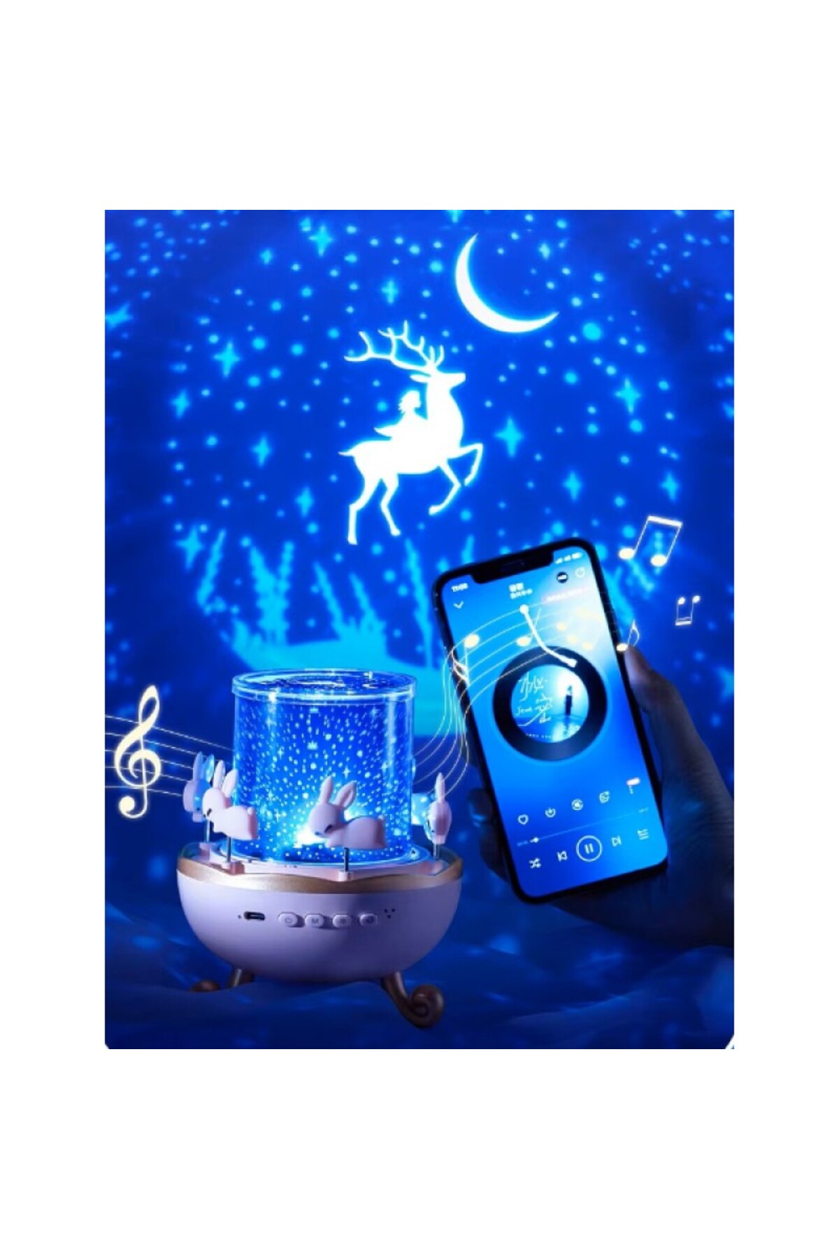 ATLT ATLANTİS TAVŞAN PROJEKSİYON LAMBA 12 FİLM USB BT HOPARLÖR YILDIZ GEVE LAMBASI BLUETOOTHLU ATLI KARINCA fotoğrafı 6 (önizleme)