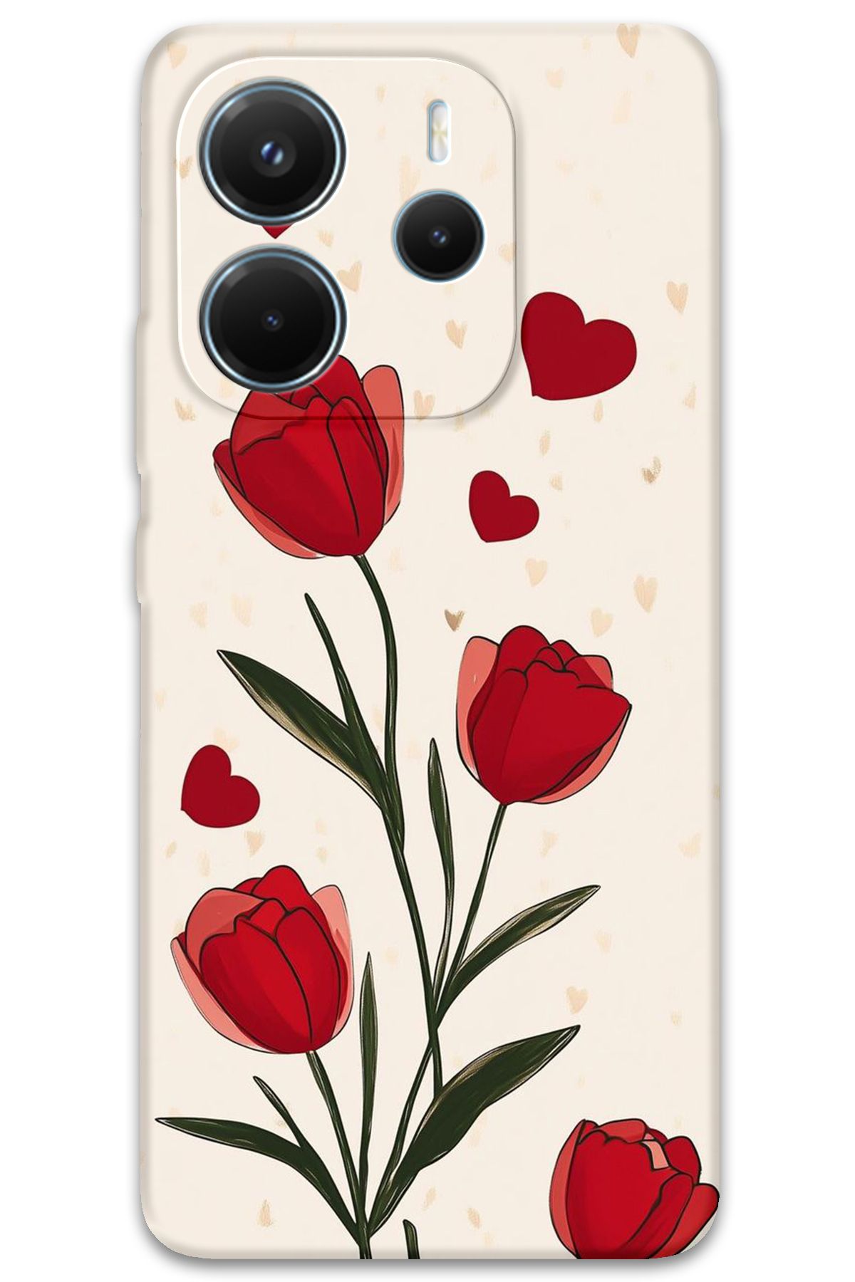 Gramaphone Xiaomi Redmi Note 14 4G Uyumlu Çiçek Desenli Telefon Kılıfı + Ekran Koruyucu - 5789