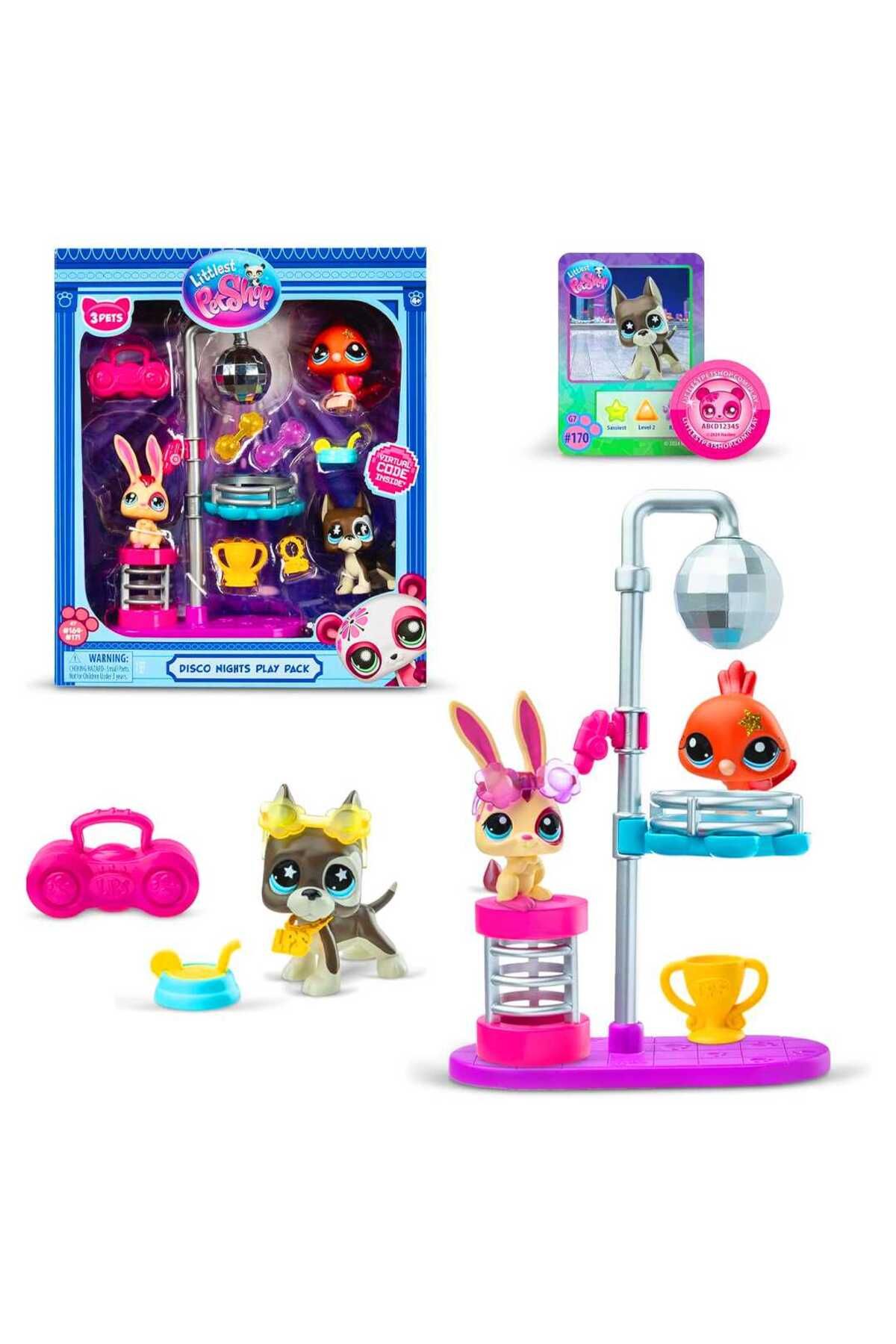 Littlest Pet Shop SEÇTİM ALDIM LİTTLEST PET SHOP MİNİŞLER 637 DİSKO GECESİ OYUN SETİ 3 LÜ MİNİŞ FİGÜR 4+