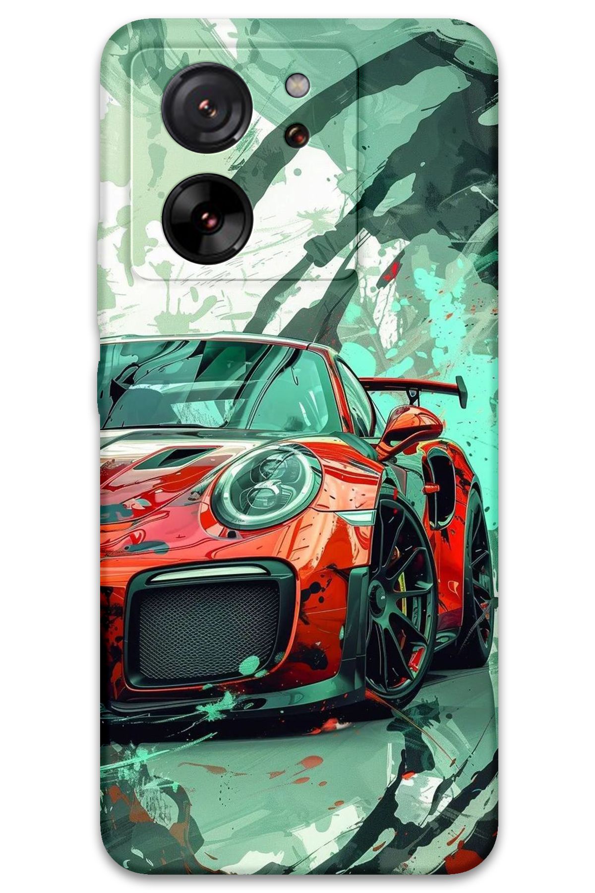 Gramaphone Xiaomi Mi 13T Pro Uyumlu Araba Desenli Telefon Kılıfı + Ekran Koruyucu - 5765
