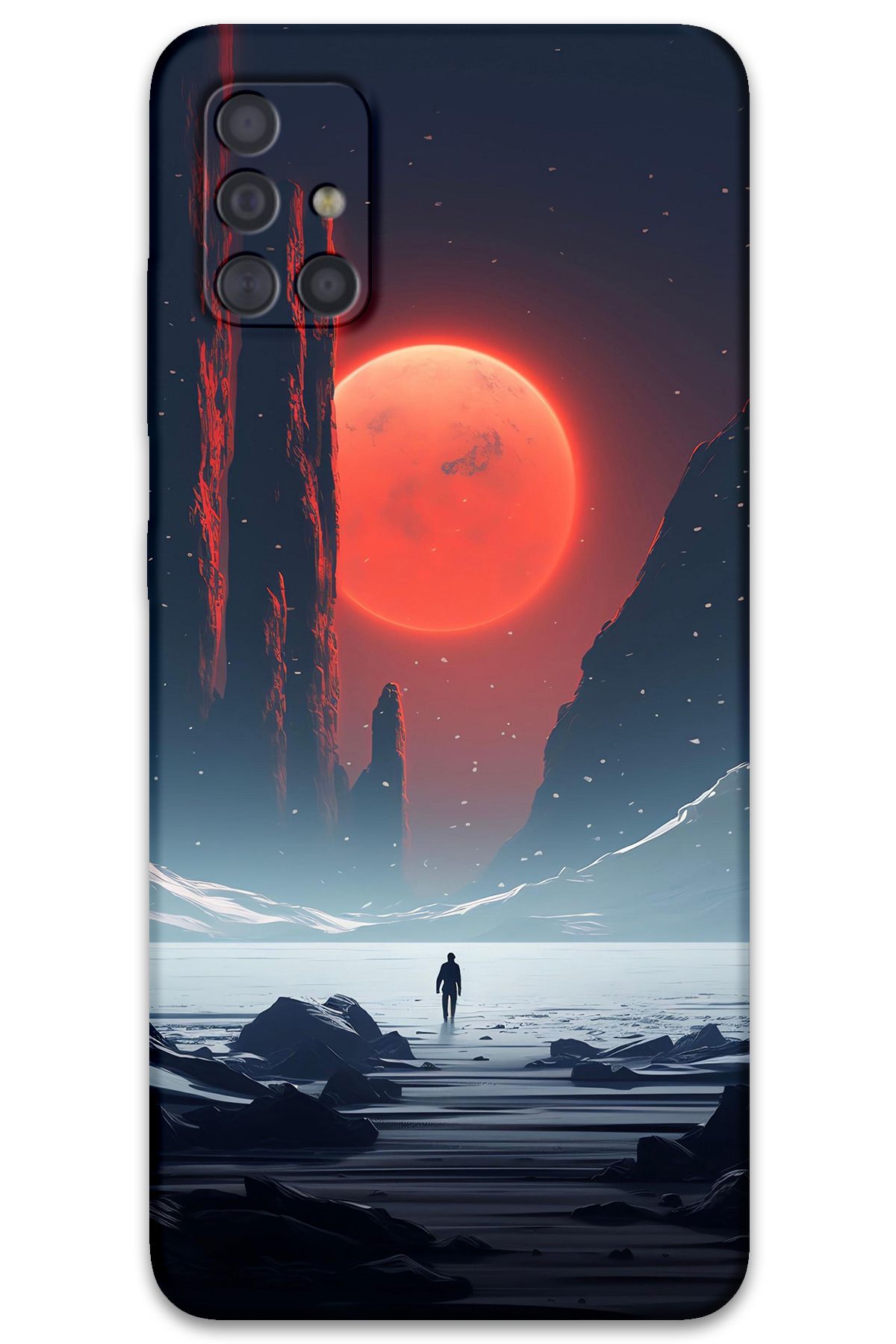 Gramaphone Galaxy M31s Uyumlu Uzay Desenli Telefon Kılıfı + Ekran Koruyucu - 5861