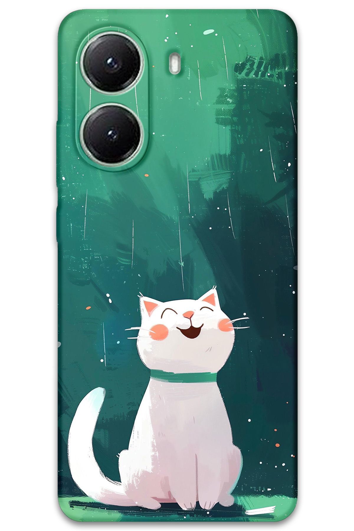 Gramaphone Poco x7 Pro Uyumlu Kedi Desenli Telefon Kılıfı + Ekran Koruyucu - 5781