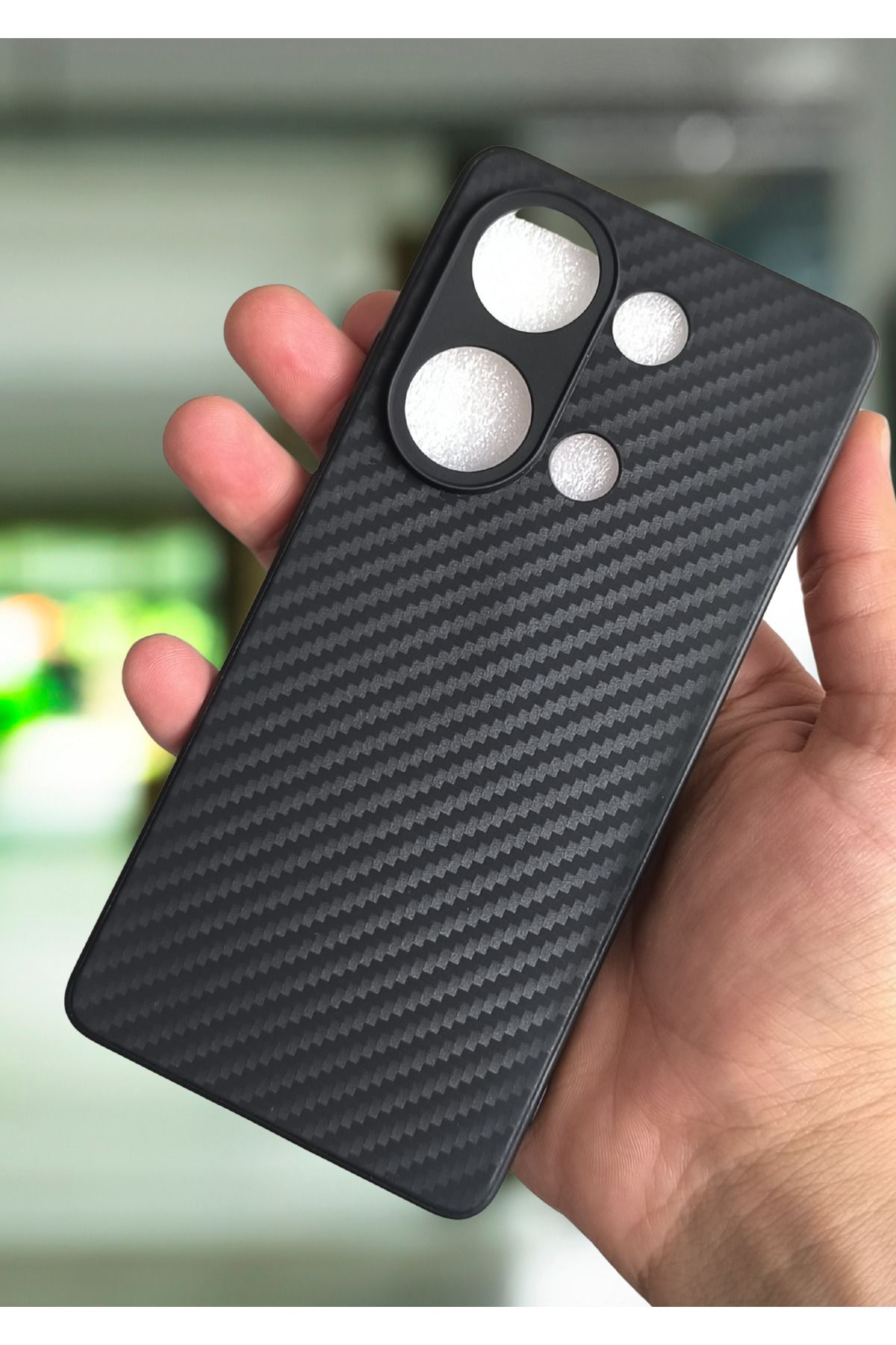 BCASE Redmi Note 13 Pro 4G Kılıf Karbon Fiber Tasarımlı Kamera Korumalı Silikon