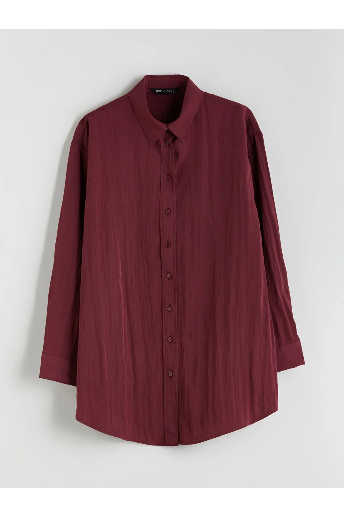 LC Waikiki LCW Modest Bordo Dokulu Kadın Gömlek Tunik