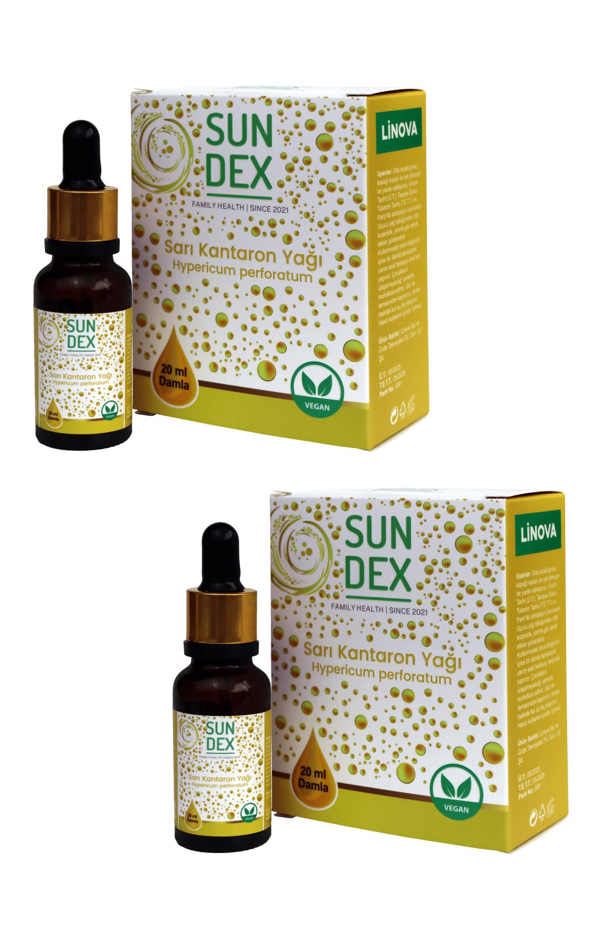 Sun Dex Family Health Since 2021 2’li Paket Sarı Kantaron Yağı %100 Saf 20 ml