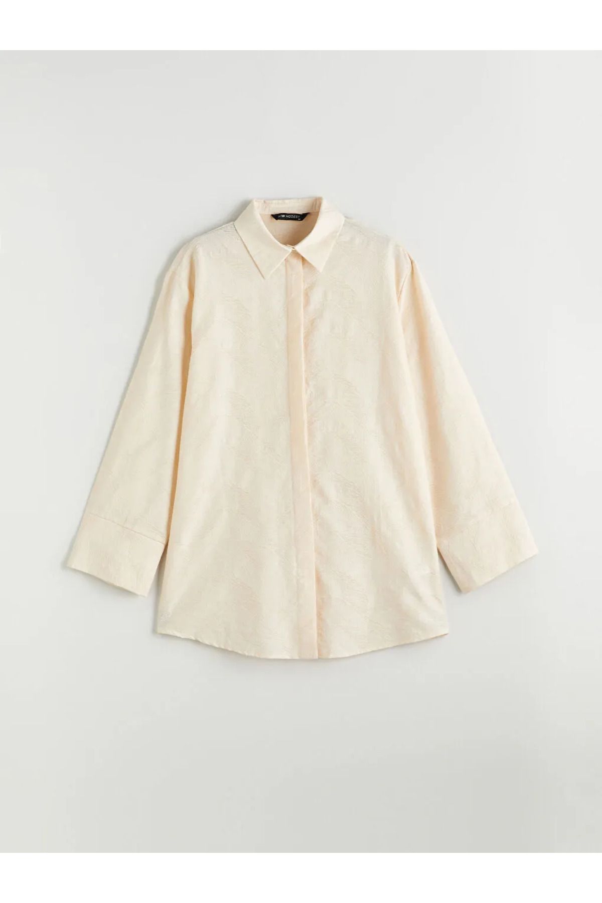 LC Waikiki LCW Modest Ekru Dokulu Kadın Gömlek Tunik