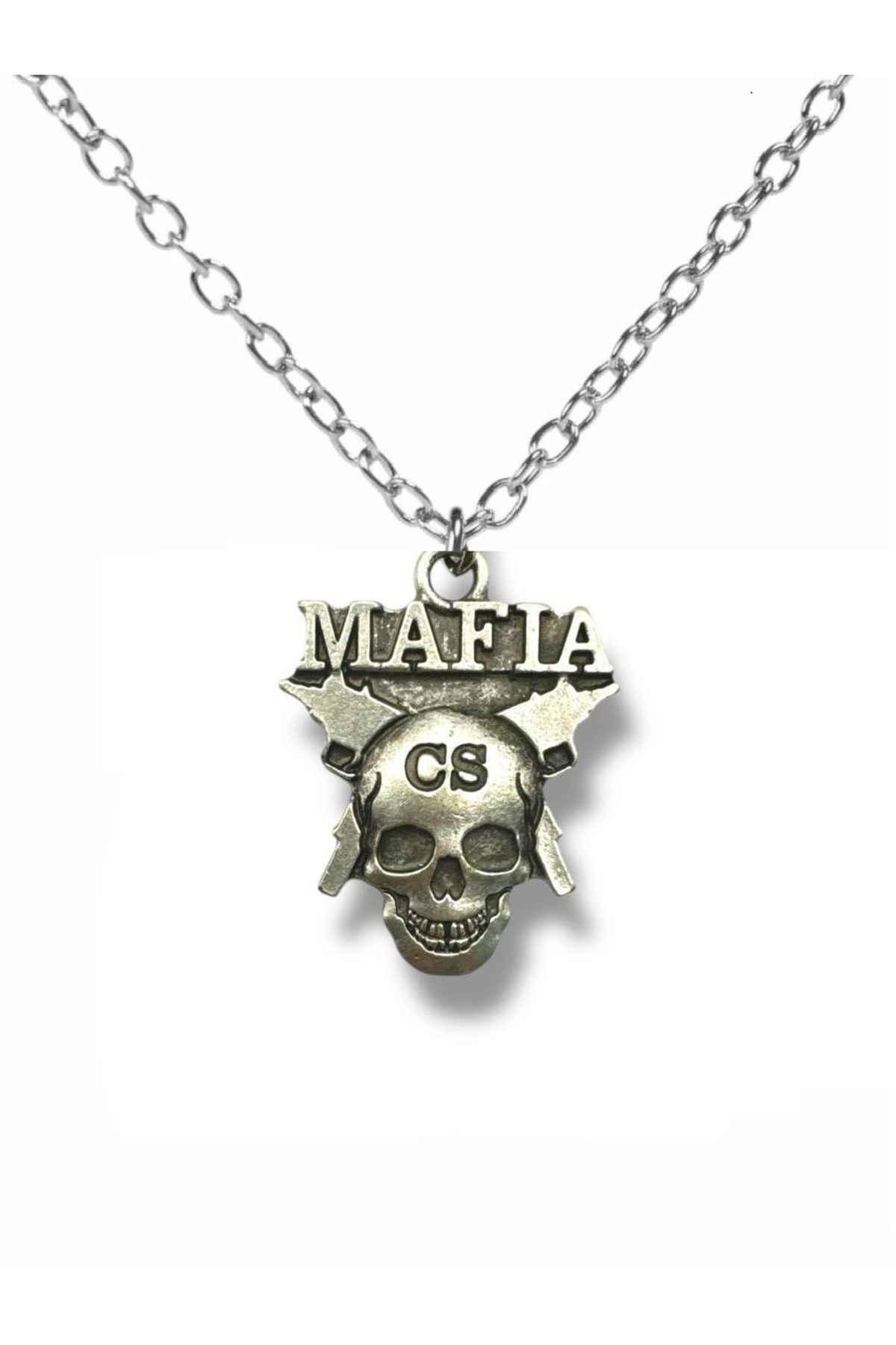 Herşey Nota Mafia Kurukafalı | Asi ve Gizemli Unisex Kolye – 60 cm Zincir