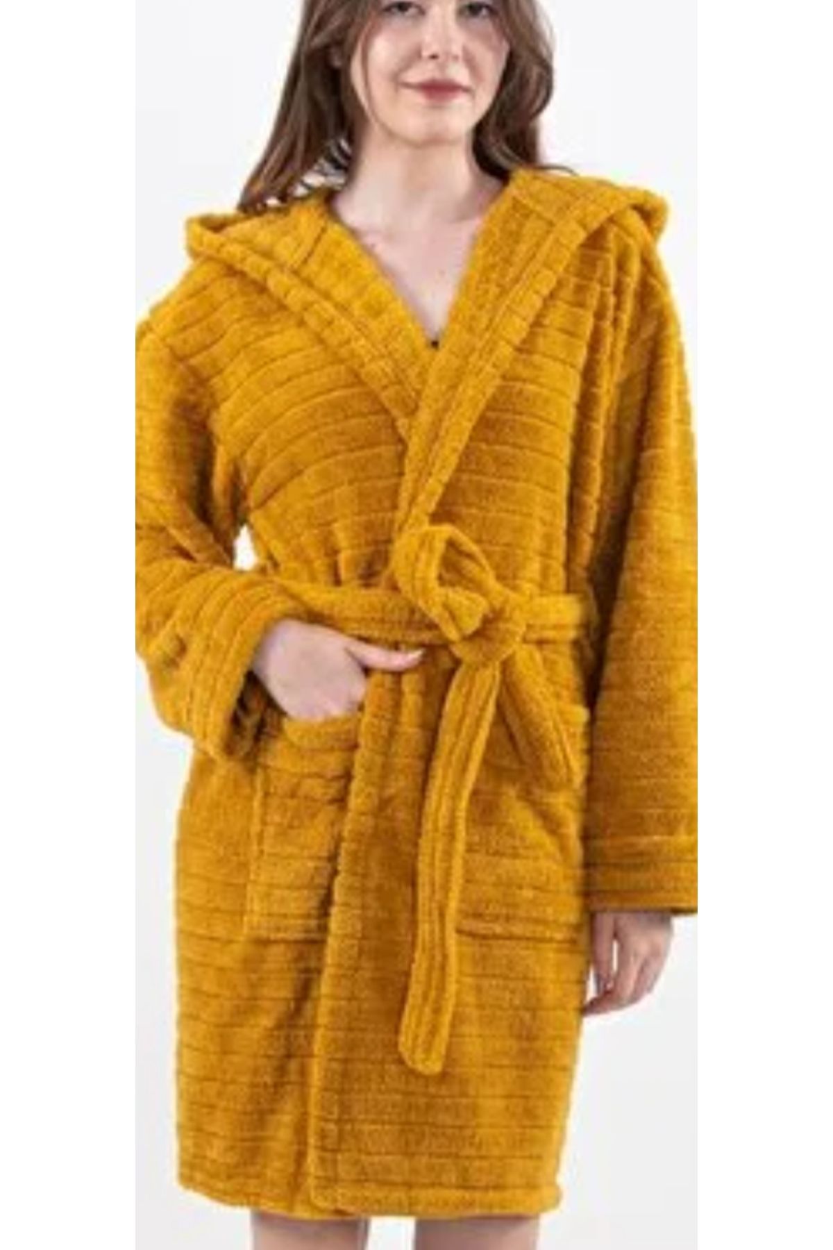 StadyumStore Peluş kapşonlu bornoz