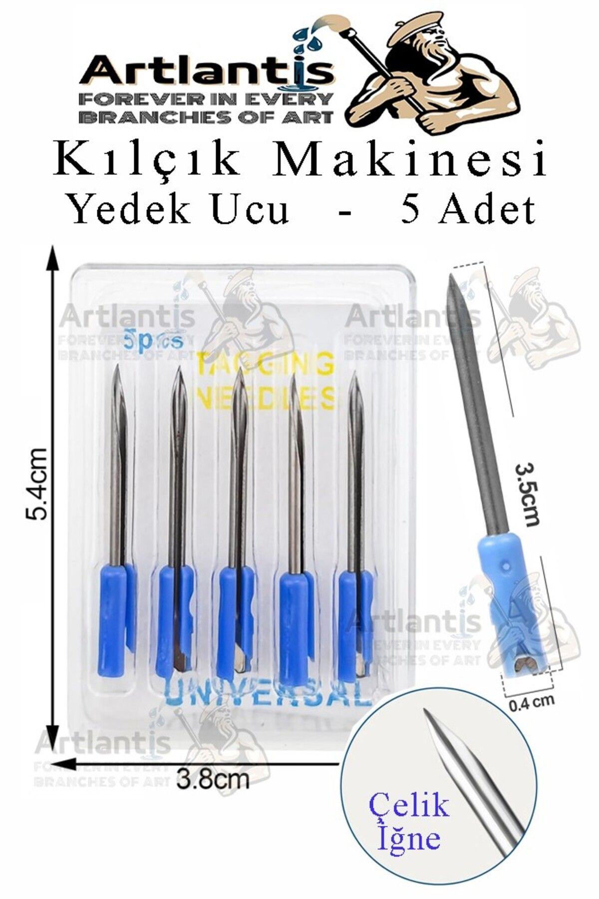 Artlantis Kılçık Makinesi İğnesi İnce Uçlu 5Li 1 Paket Değiştirilebilir ÇelikUçlu Kılçık Tabancası Yedeği Et