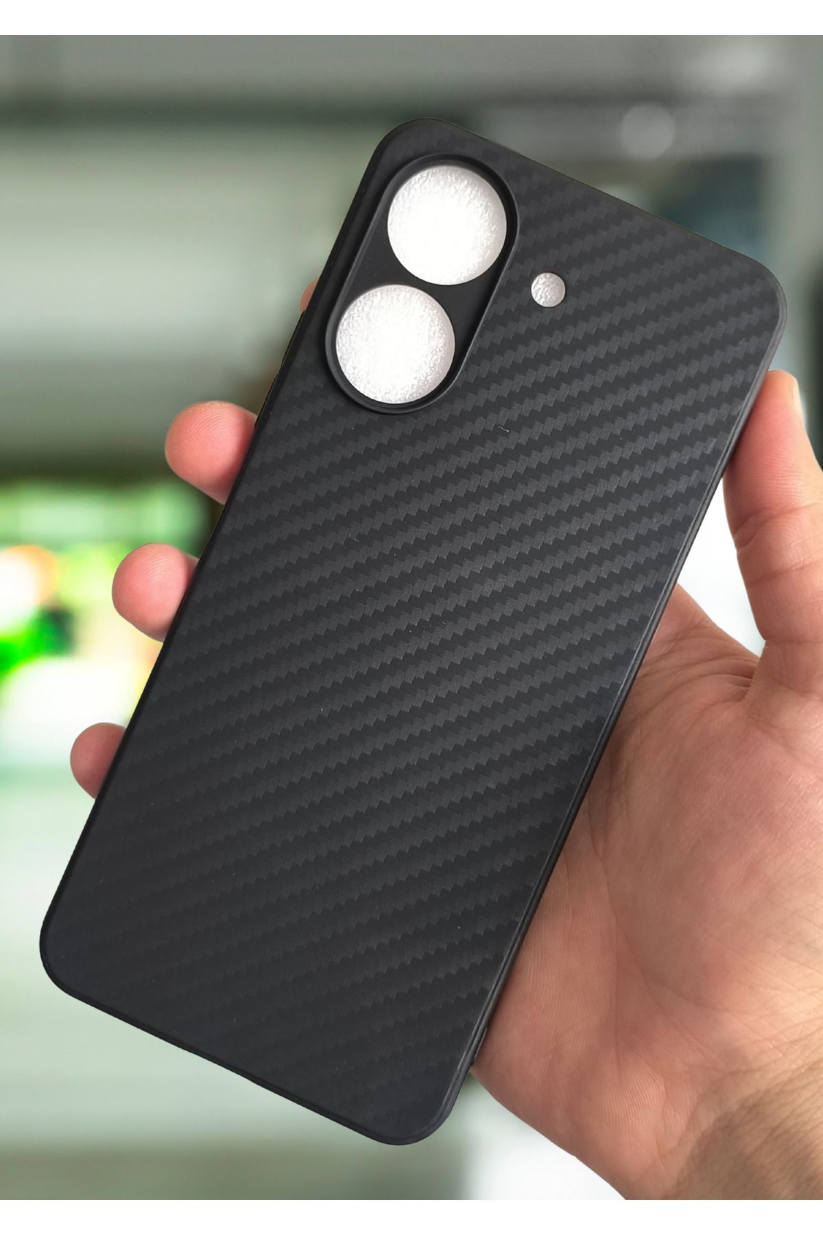 BCASE Redmi 13C Kılıf Karbon Fiber Tasarımlı Kamera Korumalı Silikon