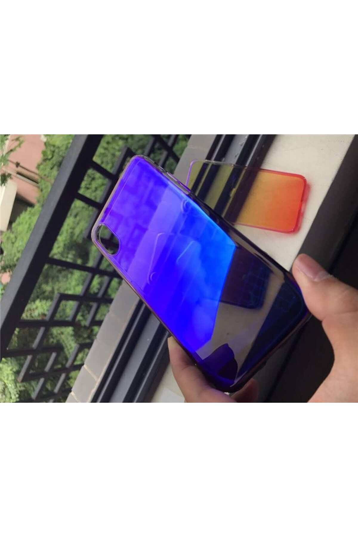 YELLOW-Apple iPhone 8 Plus Case, Gradient Color Chameleon Blue-Yellow 3