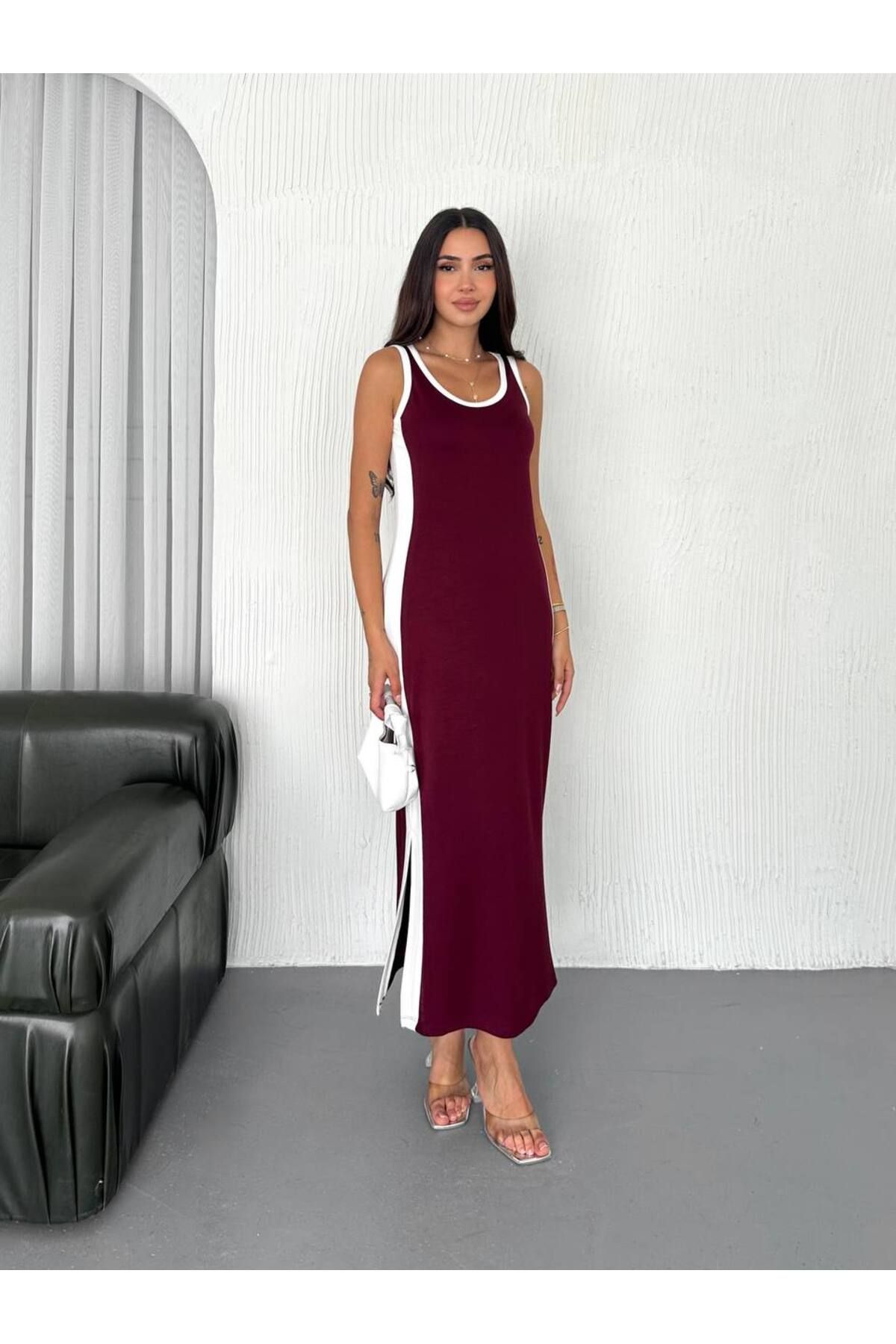 Laren Modal kumaş kolsuz spor günlük elbise