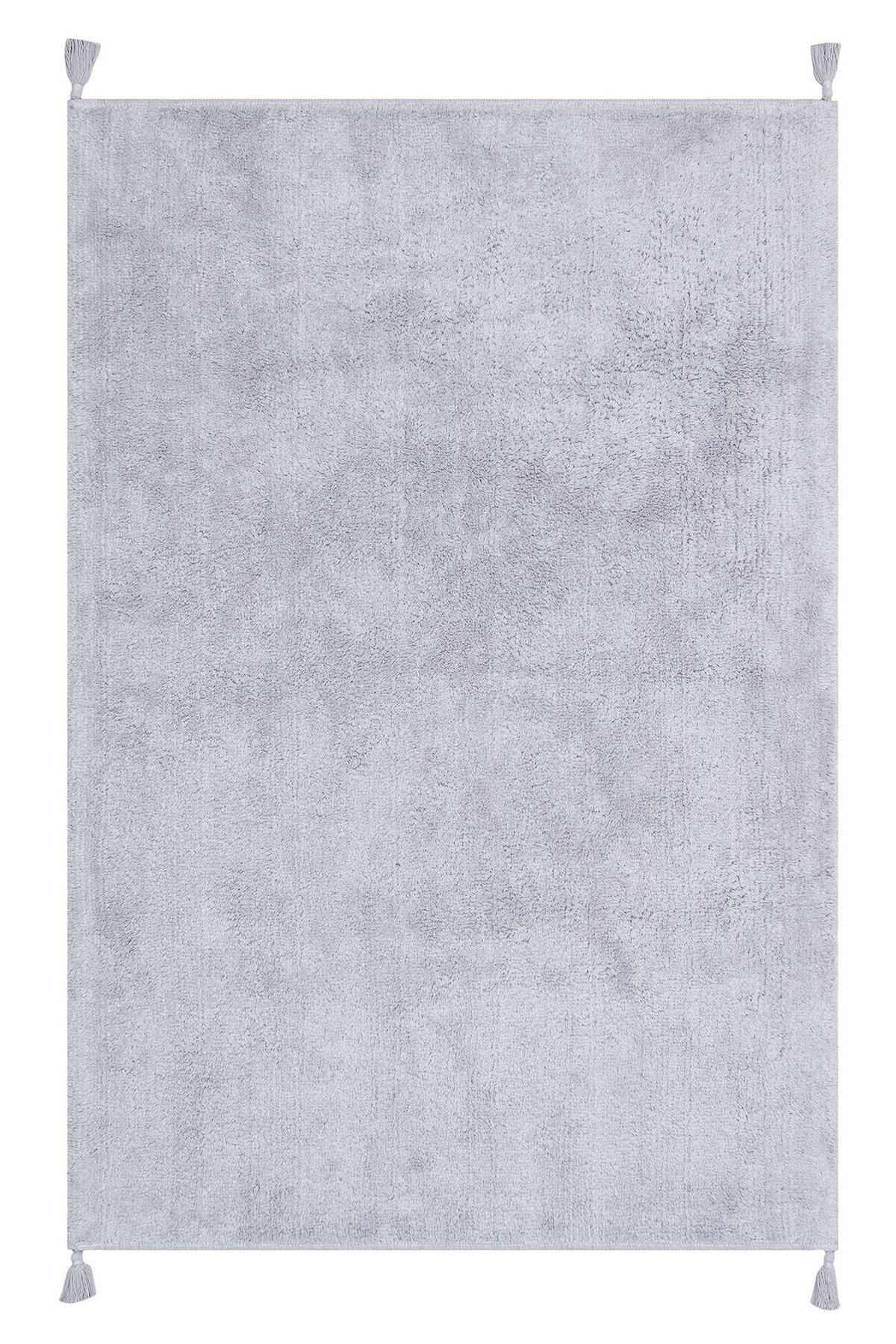 Eko Halı MAYER HALI COTTON BOON PLAIN GREY Yıkanabilir Kaymaz Tabanlı Naturel Pamuk Bebek Halısı