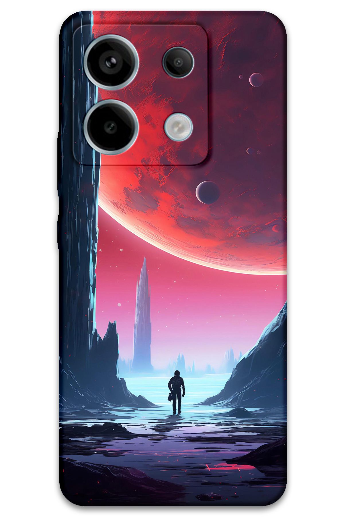 Gramaphone Xiaomi Redmi Note 13 Pro 4G Uyumlu Uzay Desenli Telefon Kılıfı + Ekran Koruyucu - 5860