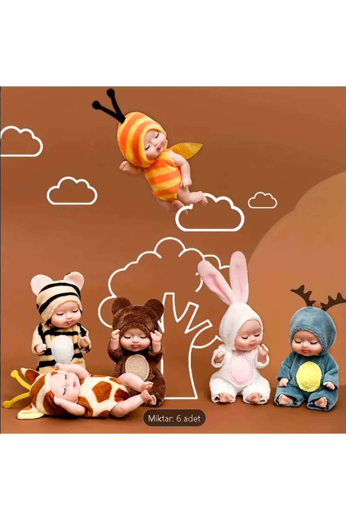 CHAHAN KOSTÜMLÜ MİNİK ET BEBEK 1 adet Ayı kostümlü bebek için