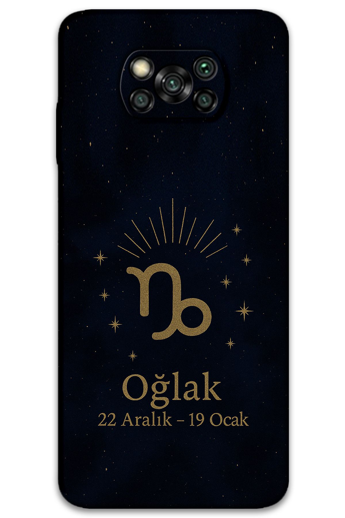 Gramaphone Poco x3 NFC Uyumlu Oğlak Burcu Desenli Telefon Kılıfı + Ekran Koruyucu - 5777
