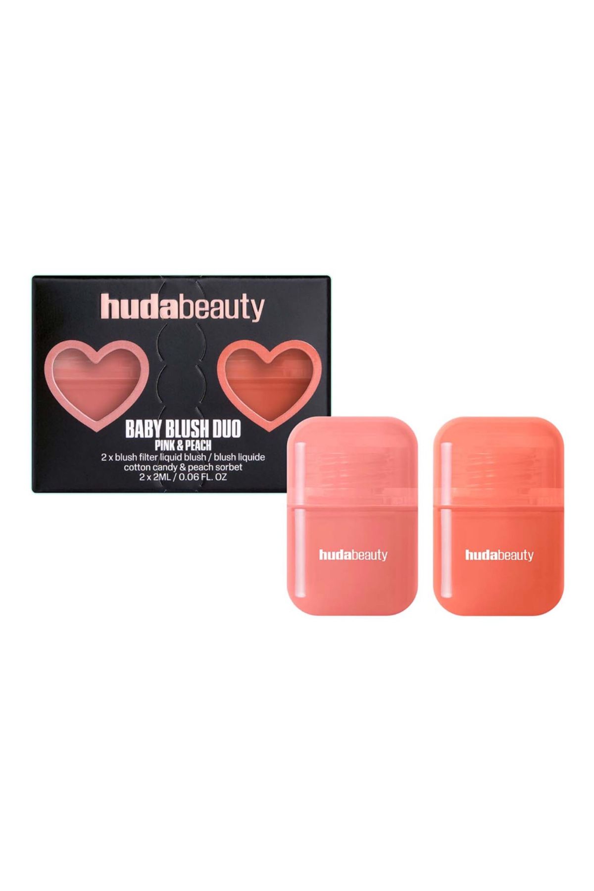 Huda Beauty Baby Blush Duo Allık Seti Cotton Candy + Peach Sorbet (2 x2 ml) Elsbeauty