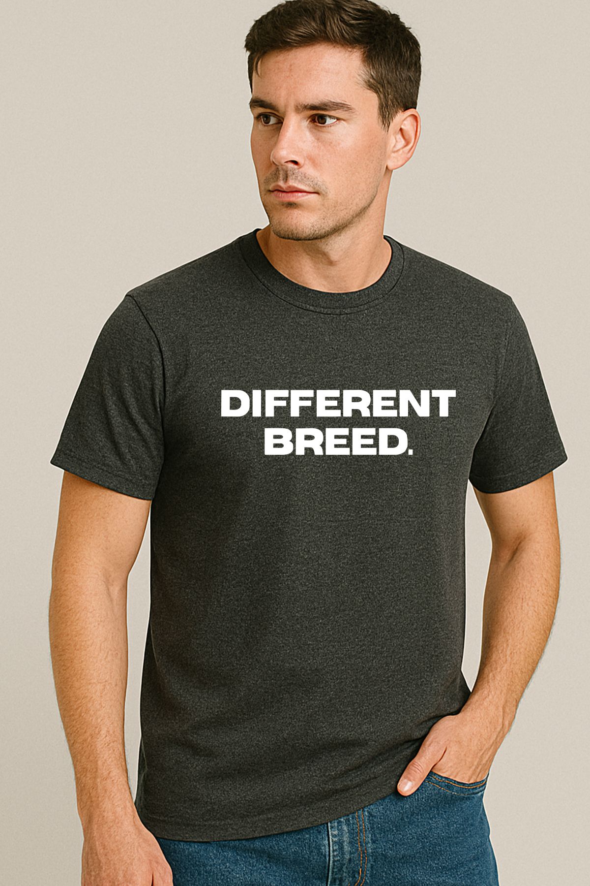 uniqwo Unisex Different Breed Baskılı Motivasyon %100 Pamuk Premium Regular T-Shirt