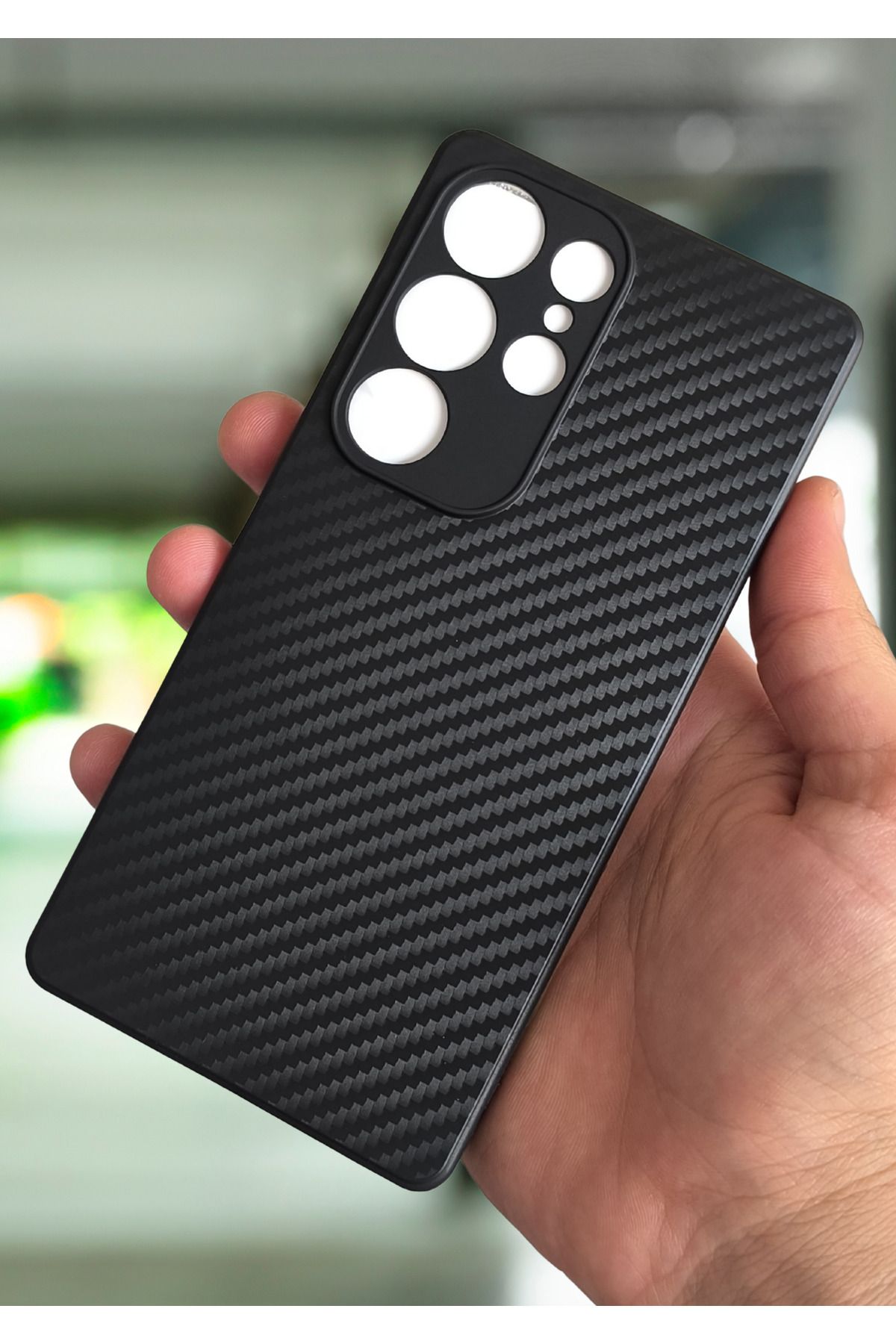 BCASE Samsung S24 Ultra Karbon Fiber Tasarımlı Kamera Korumalı Silikon