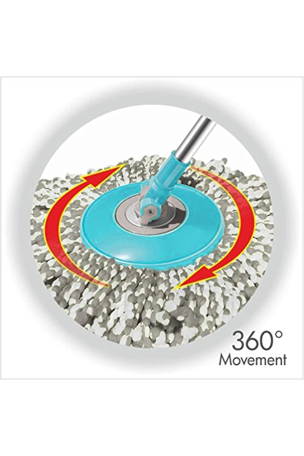 BUNCA-Easy Wring and Clean Spin Mop and Bucket Set, Floor Mop with Spin Wringer and Microfiber Mop Head 3