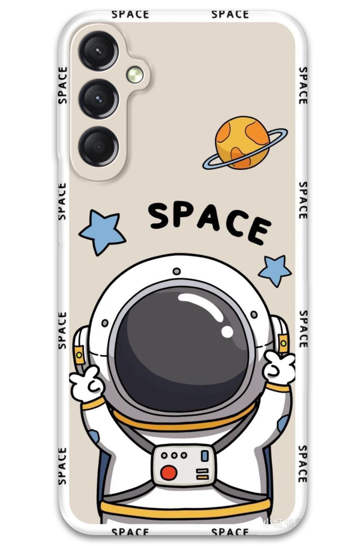 Gramaphone Galaxy A15 Uyumlu Astronot Desenli Telefon Kılıfı + Ekran Koruyucu - 5865