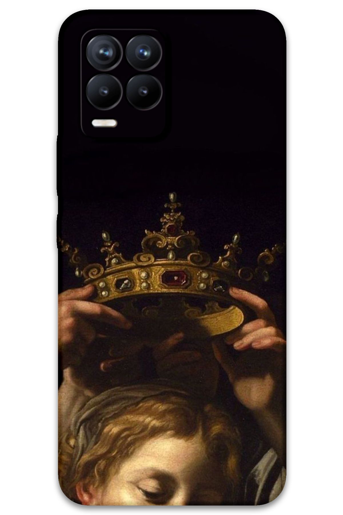 Gramaphone Realme 8 Uyumlu Retro Desenli Telefon Kılıfı + Ekran Koruyucu - 5833