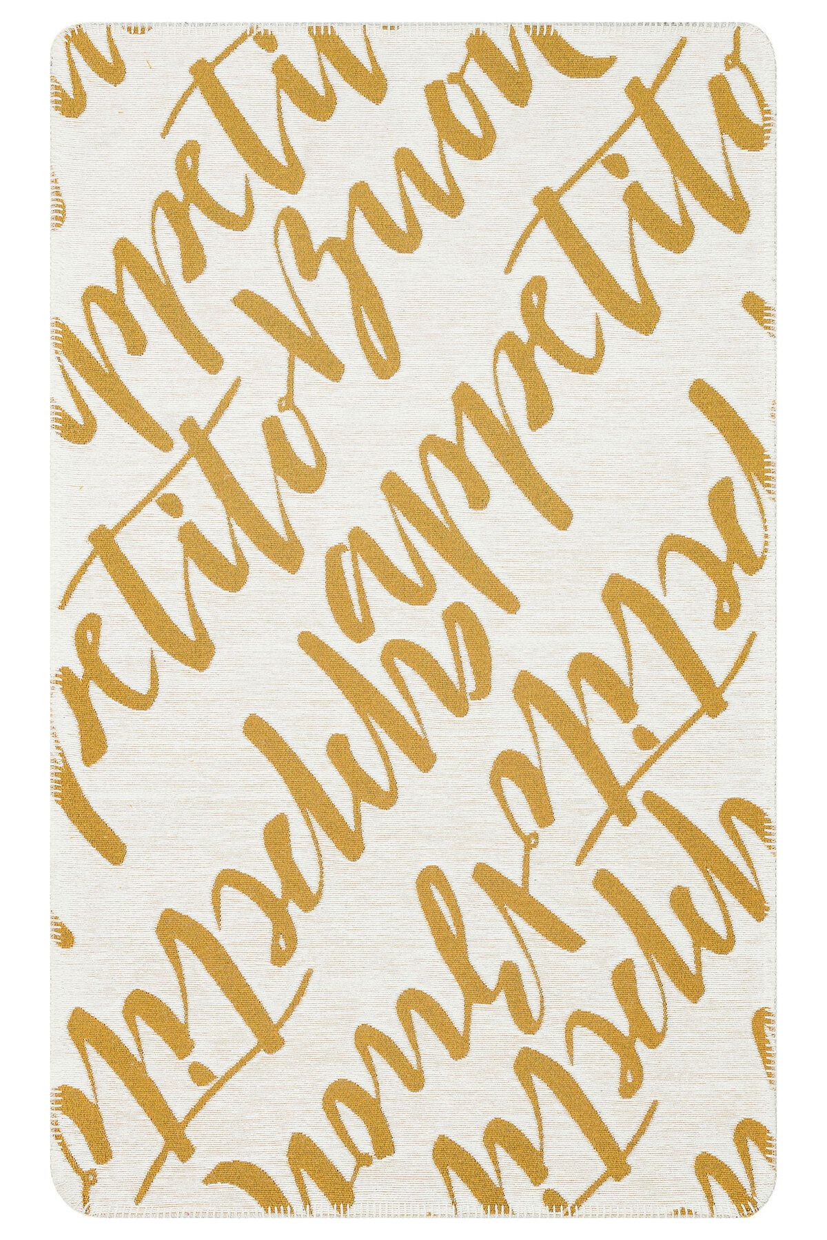 Eko Halı MAYER HALI ARYA NEO 02 WHITE YELLOW Yıkanabilir Kaymaz Tabanlı Modern Pamuk Kilim