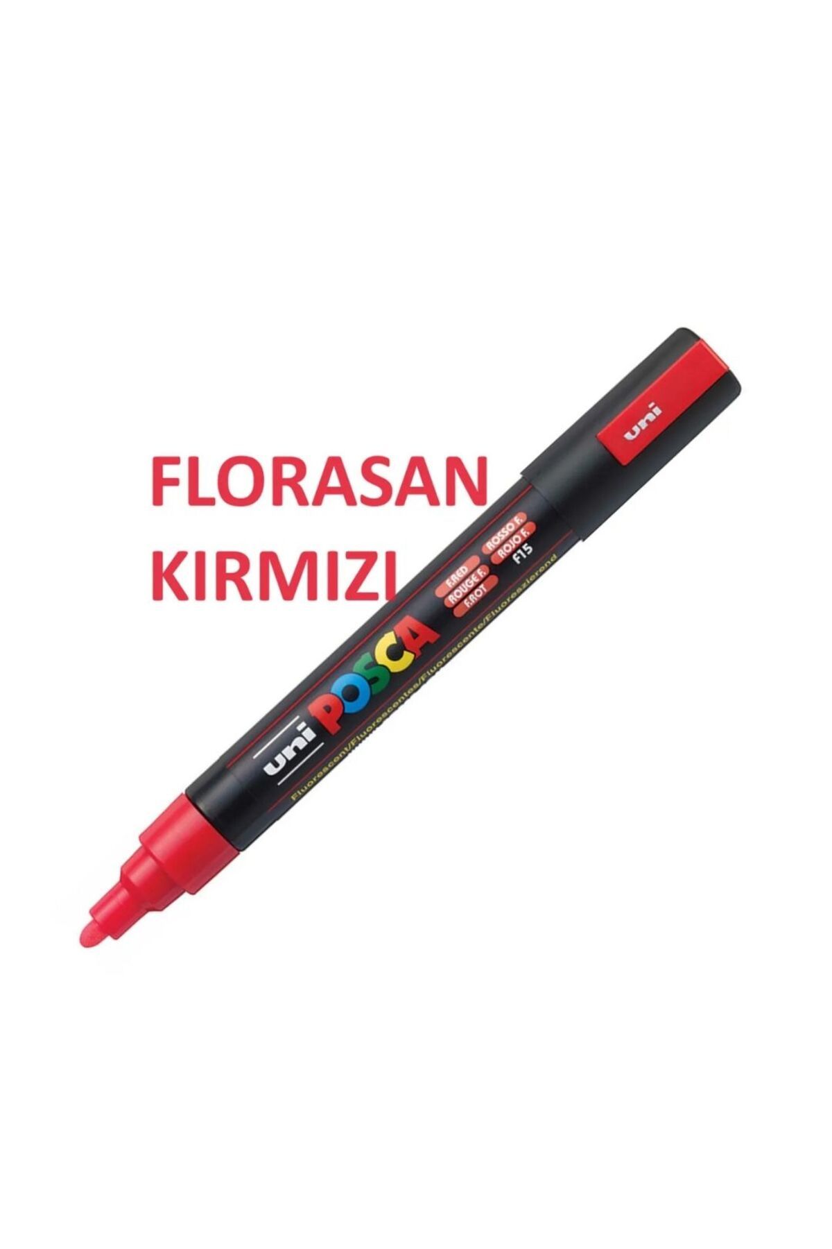 Uni Posca Posca Akrilik Marker Pc-5m (1.8-2.5MM) Fosforlu Kırmızı