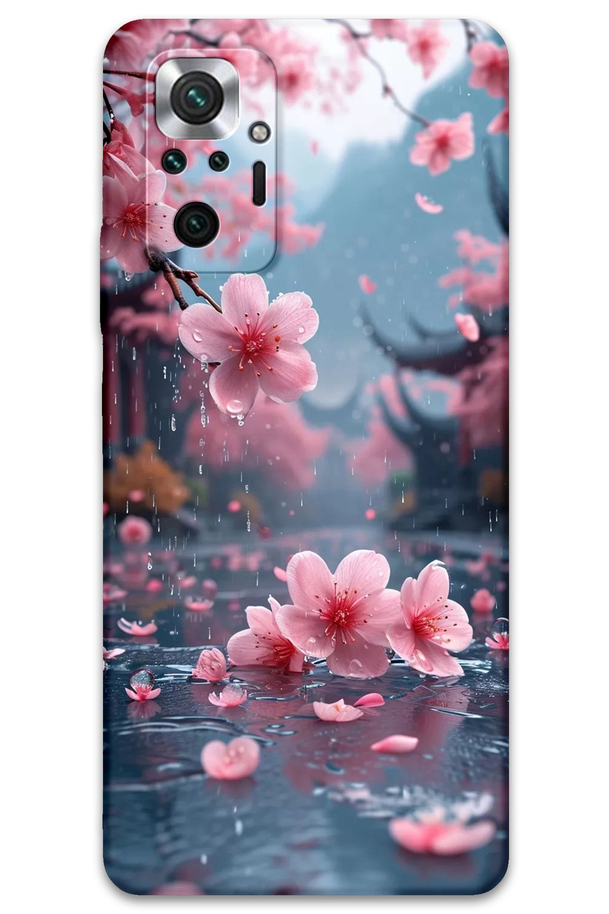Gramaphone Xiaomi Redmi Note 10 Pro Uyumlu Çiçek Desenli Telefon Kılıfı + Ekran Koruyucu - 5794