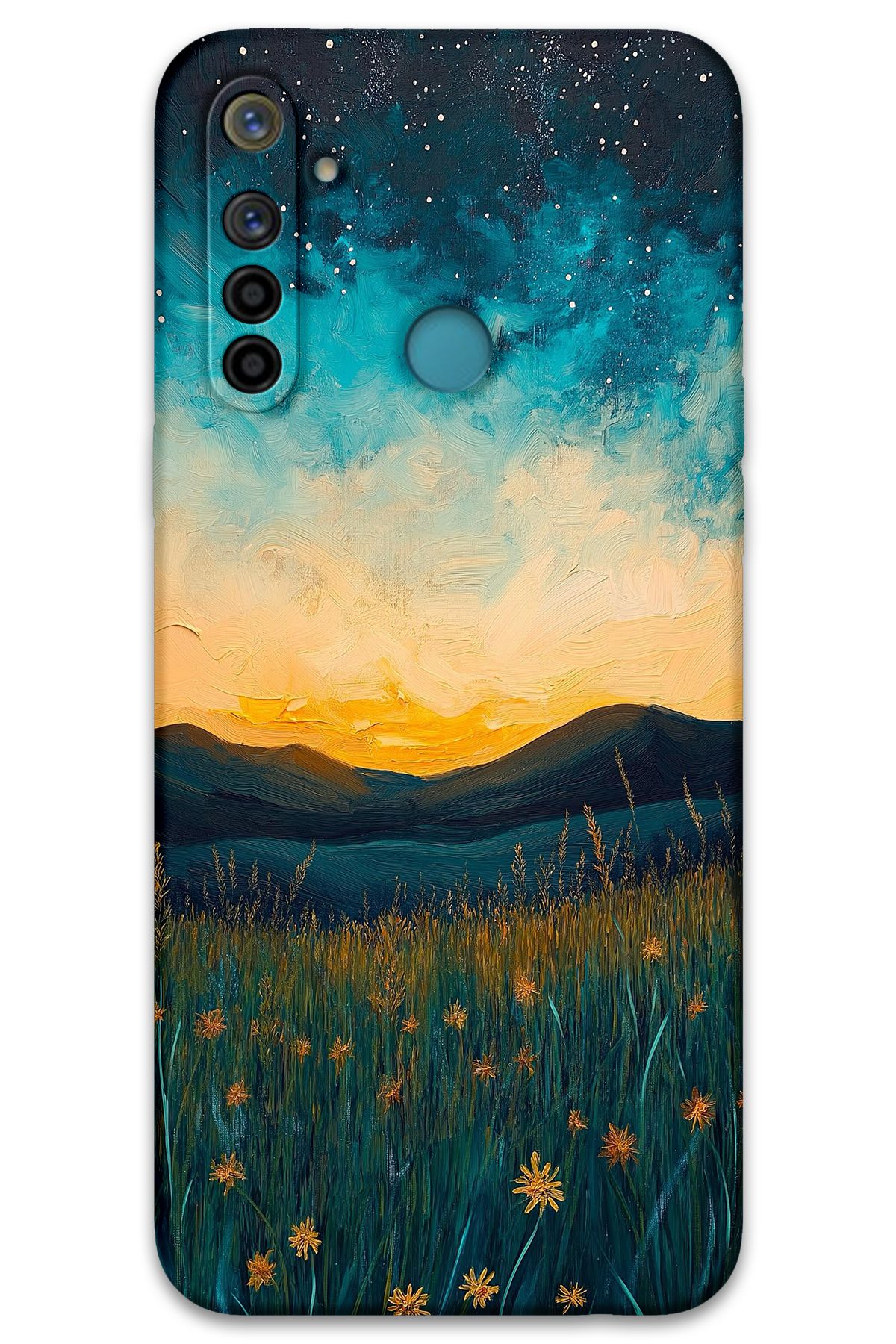 Gramaphone Realme 6i Uyumlu Uzay Desenli Telefon Kılıfı + Ekran Koruyucu - 5871