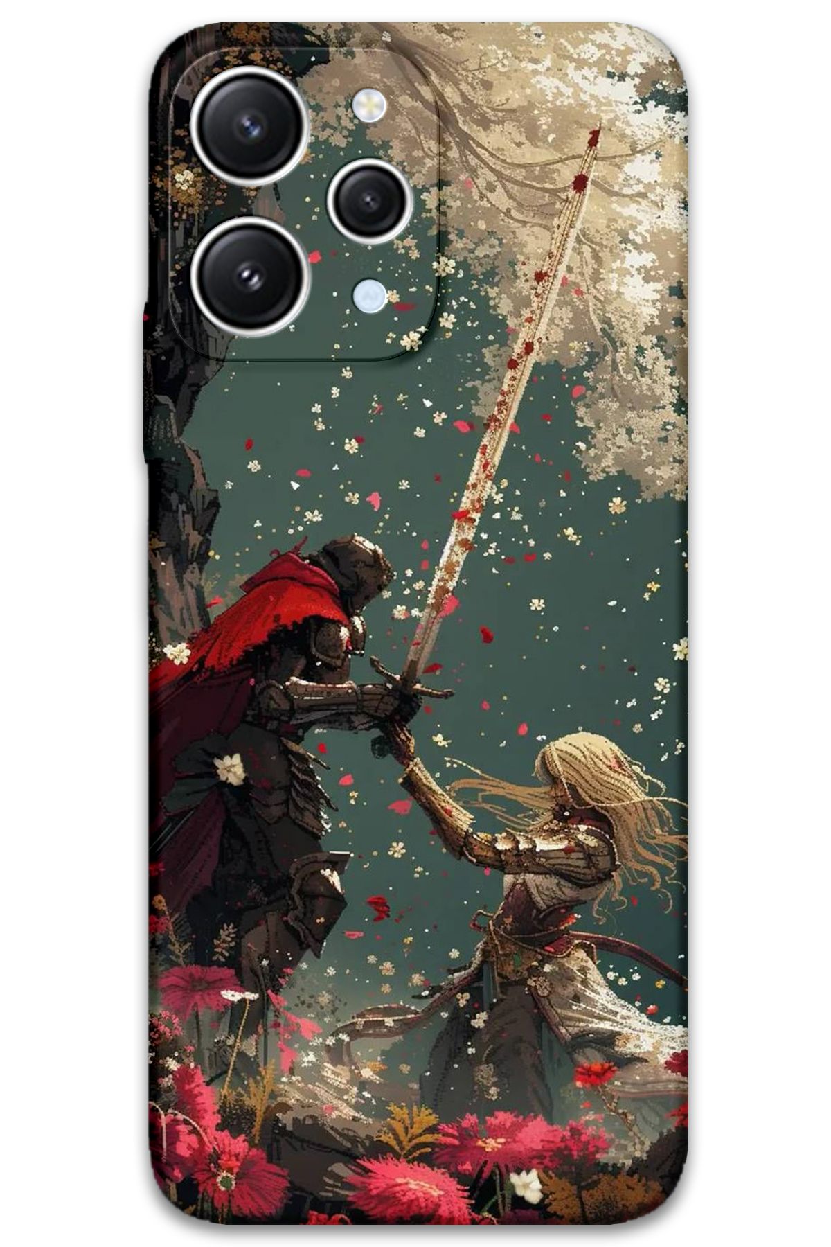 Gramaphone Xiaomi Redmi 12 Uyumlu Retro Desenli Telefon Kılıfı + Ekran Koruyucu - 5838