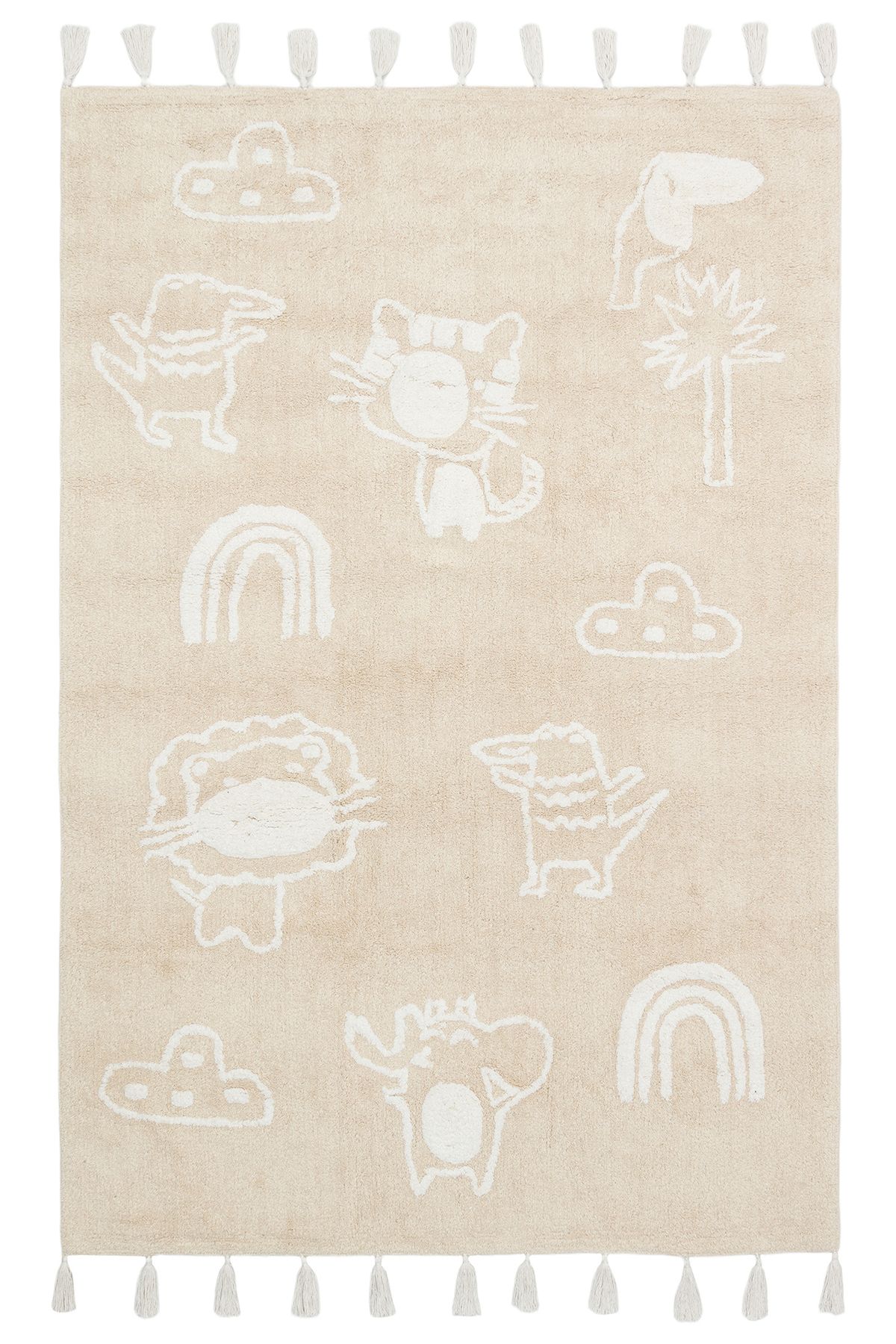 Eko Halı MAYER HALI COTTON BOON 16 BEIGE Yıkanabilir Kaymaz Tabanlı Naturel Pamuk Bebek Halısı