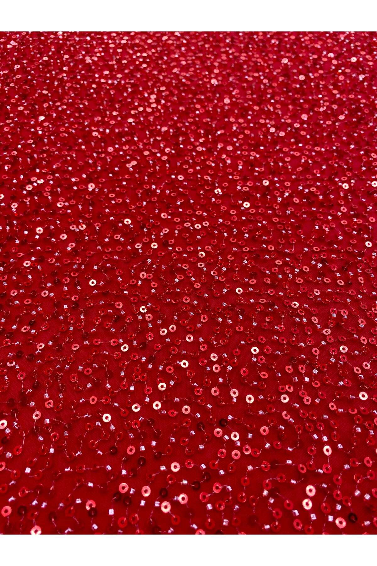 Luxuro-Red Couture Lace with General Pattern, Beads and Sequins 3