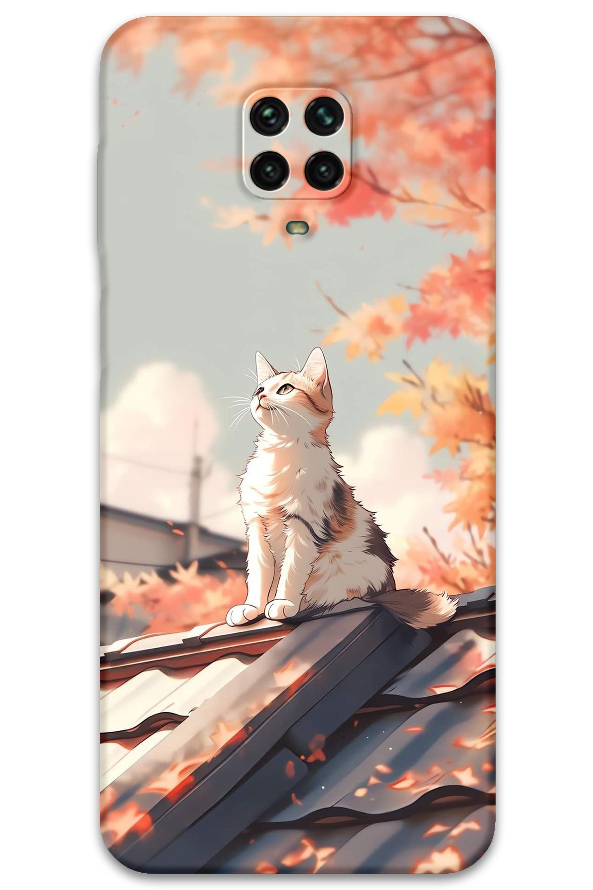Gramaphone Xiaomi Redmi Note 9s Uyumlu Kedi Desenli Telefon Kılıfı + Ekran Koruyucu - 5784