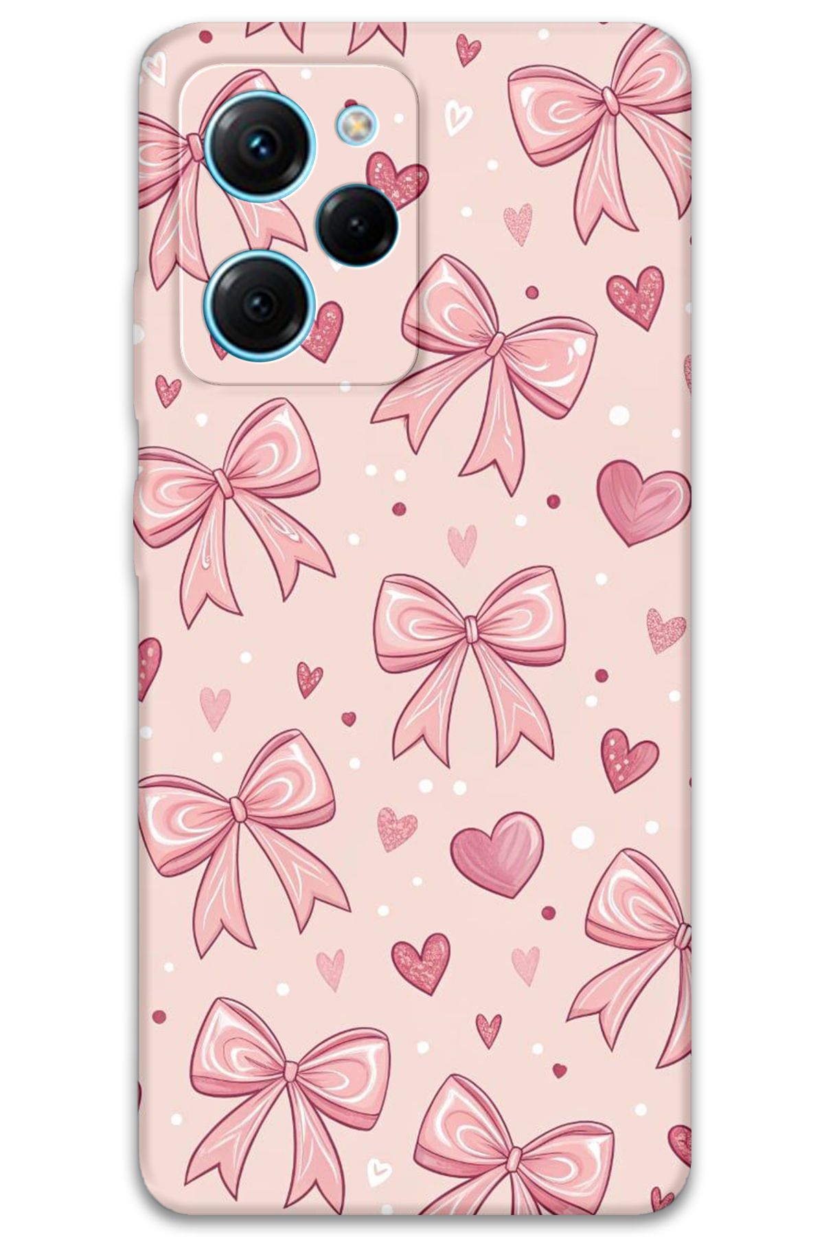 Gramaphone Poco x5 Pro Uyumlu Kurdele Desenli Telefon Kılıfı + Ekran Koruyucu - 5802