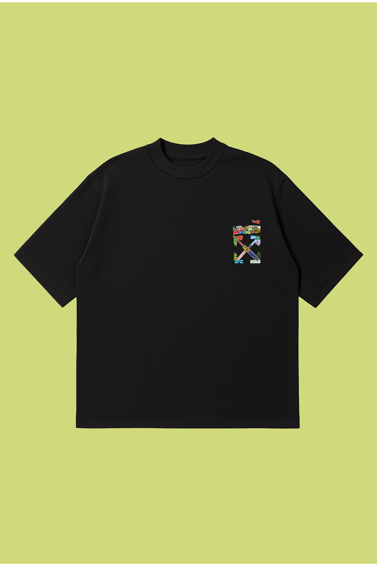 PURE POWER Off-White Print Tee Boxy Fit Oversize Unisex Tshirt – Baskılı Tişört | Streetwear