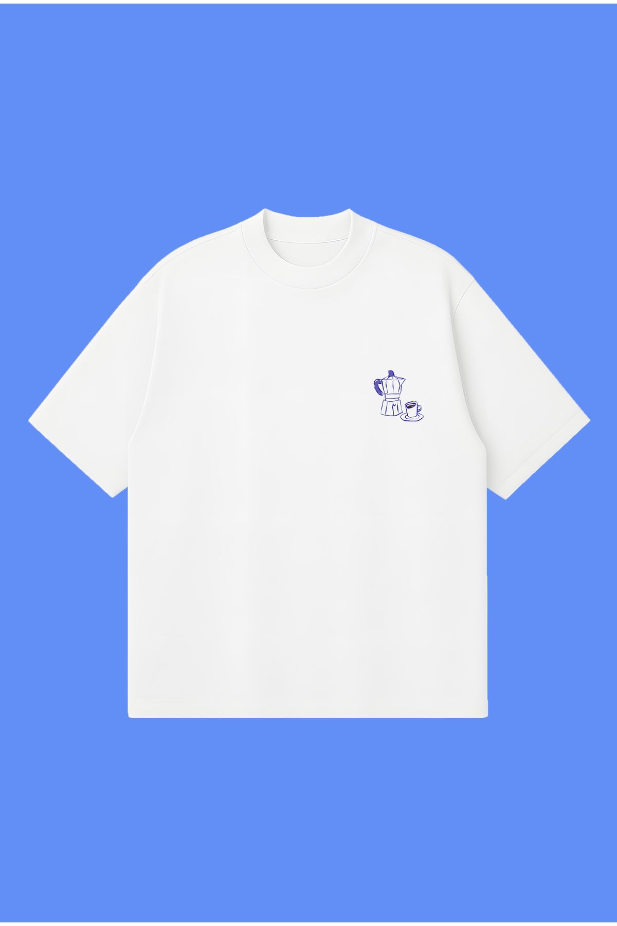 PURE POWER Coffee Lover Club Kahve Boxy Fit Oversize Unisex Tshirt – Baskılı Tişört | Streetwear