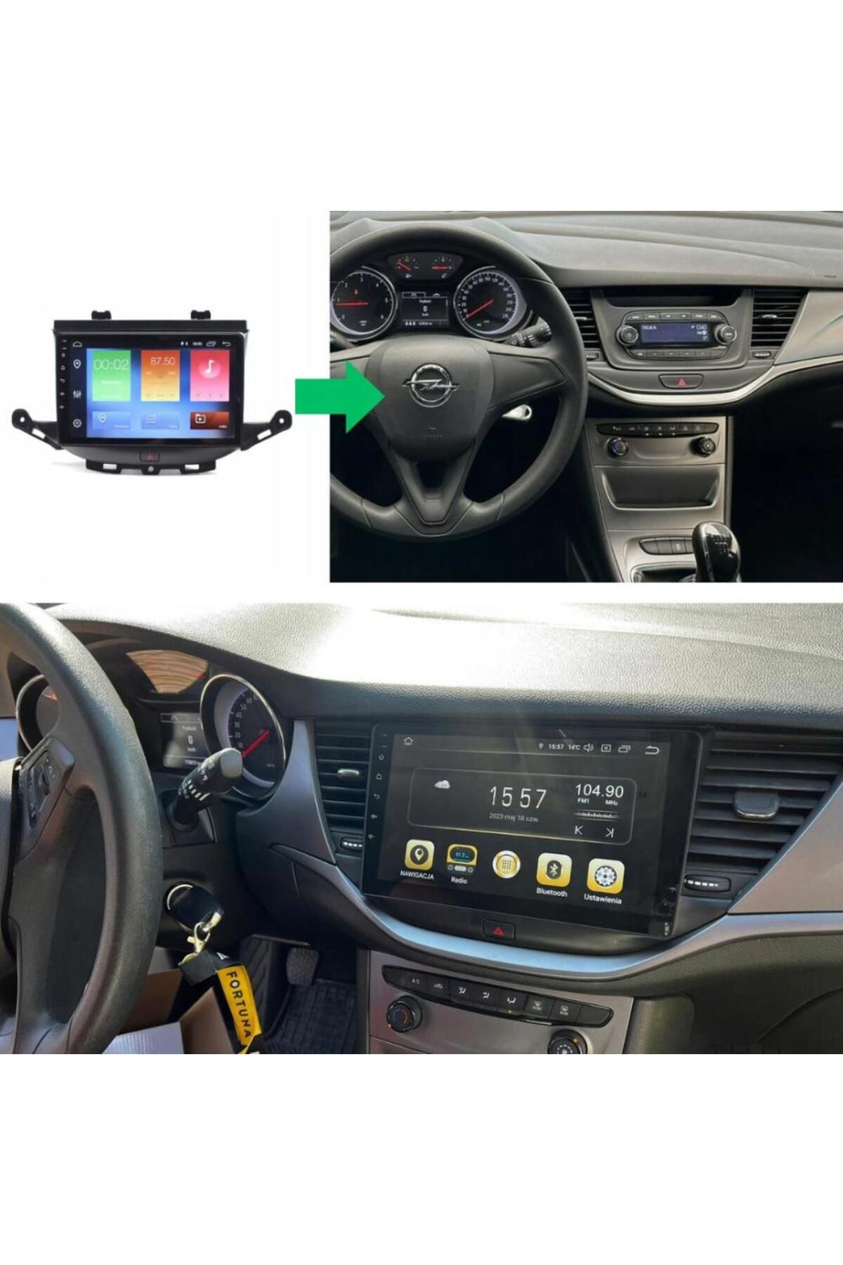 smartgo Opel Astra K Android GPS Carplay 4+64 GB Kamera + Çerçeve (2016-2020)