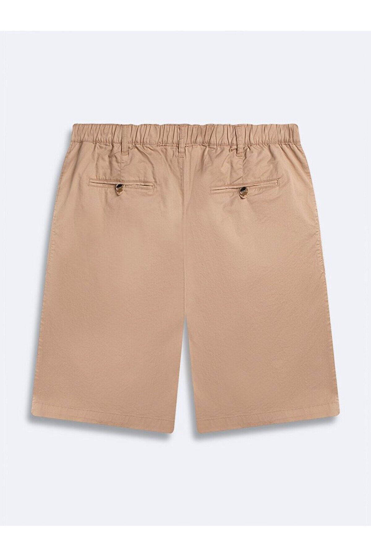 Ltb-Basic Midi Regular Gabardine Beige Shorts 2
