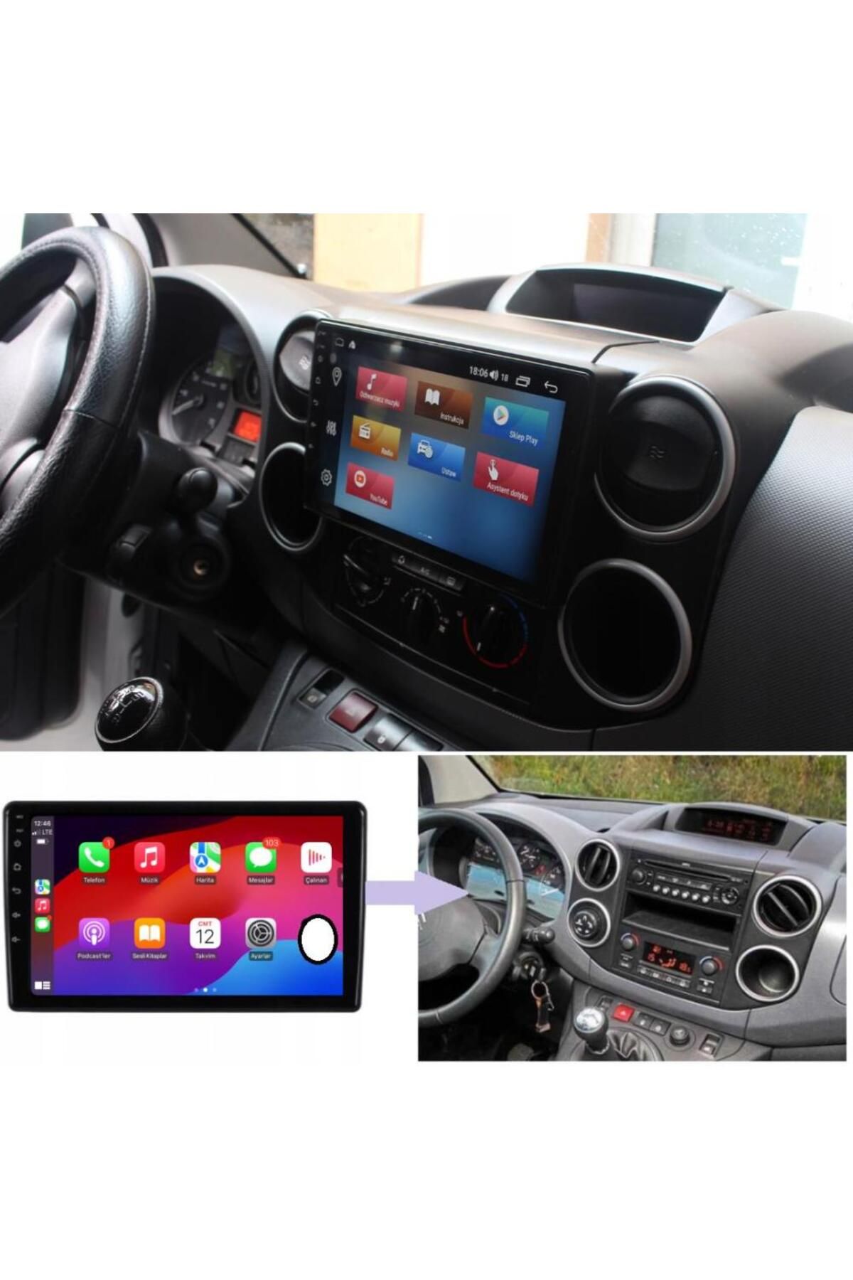 smartgo Citroen Berlingo Uyumlu Android Gps Carplay 2+64 Gb Çerçeve + Kamera (2015-2018)