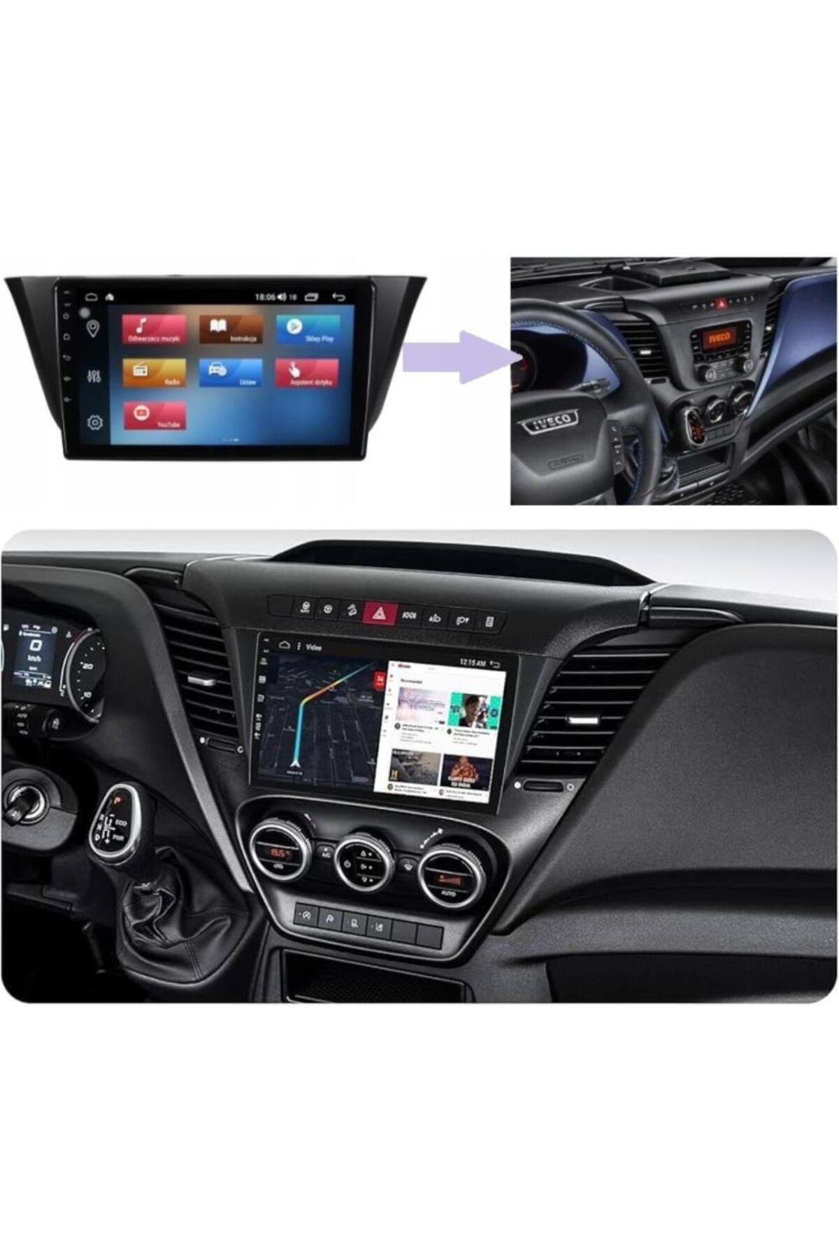 smartgo Iveco Daily Android GPS Carplay 4+64 GB Kamera + Çerçeve (2015-2018)
