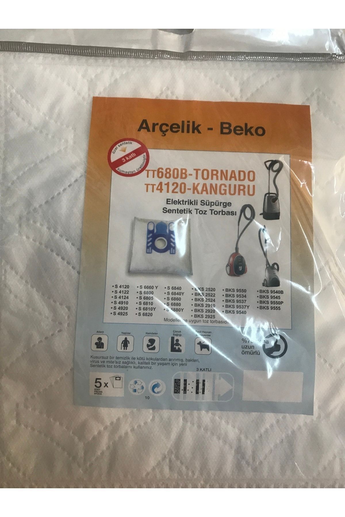 Ölmezler Arçelik-beko Tt680 Elektirikli Süpürge Toz Torbası